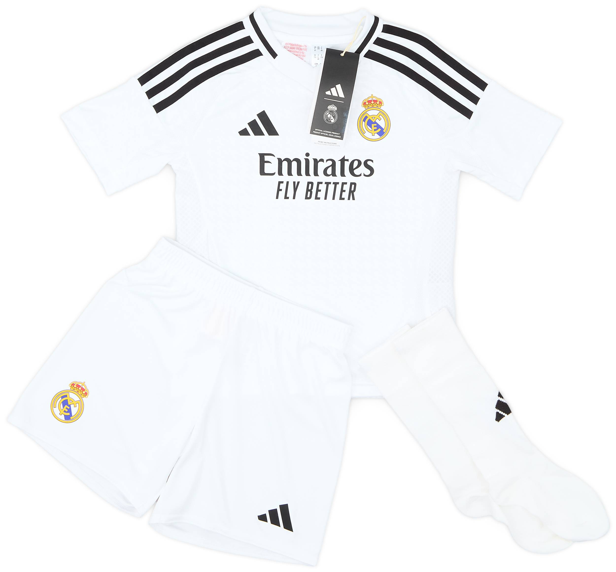 2024-25 Real Madrid Home Full Kit (Little Kids)