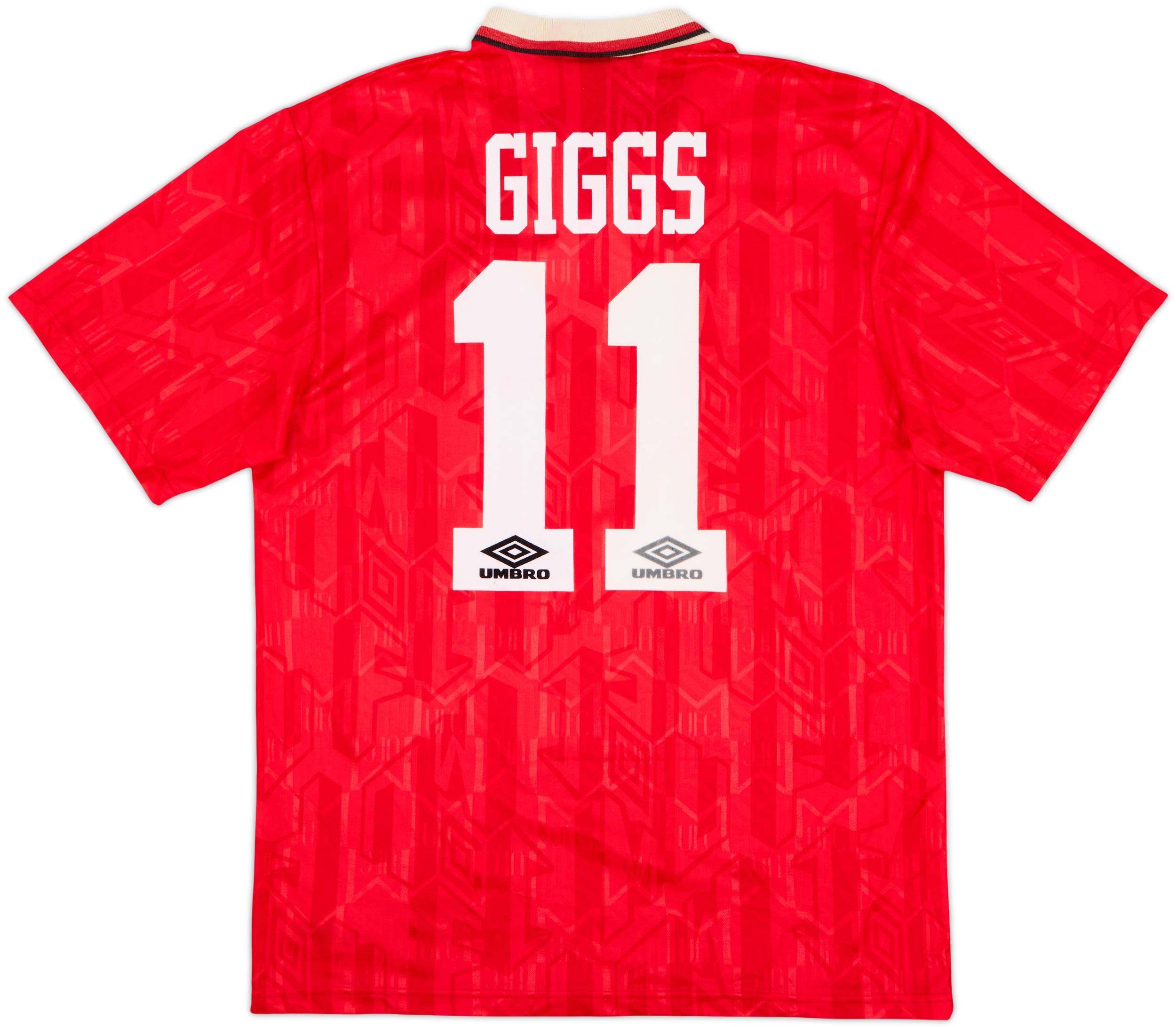 1992-94 Manchester United Home Shirt Giggs #11 - 6/10 - (L)