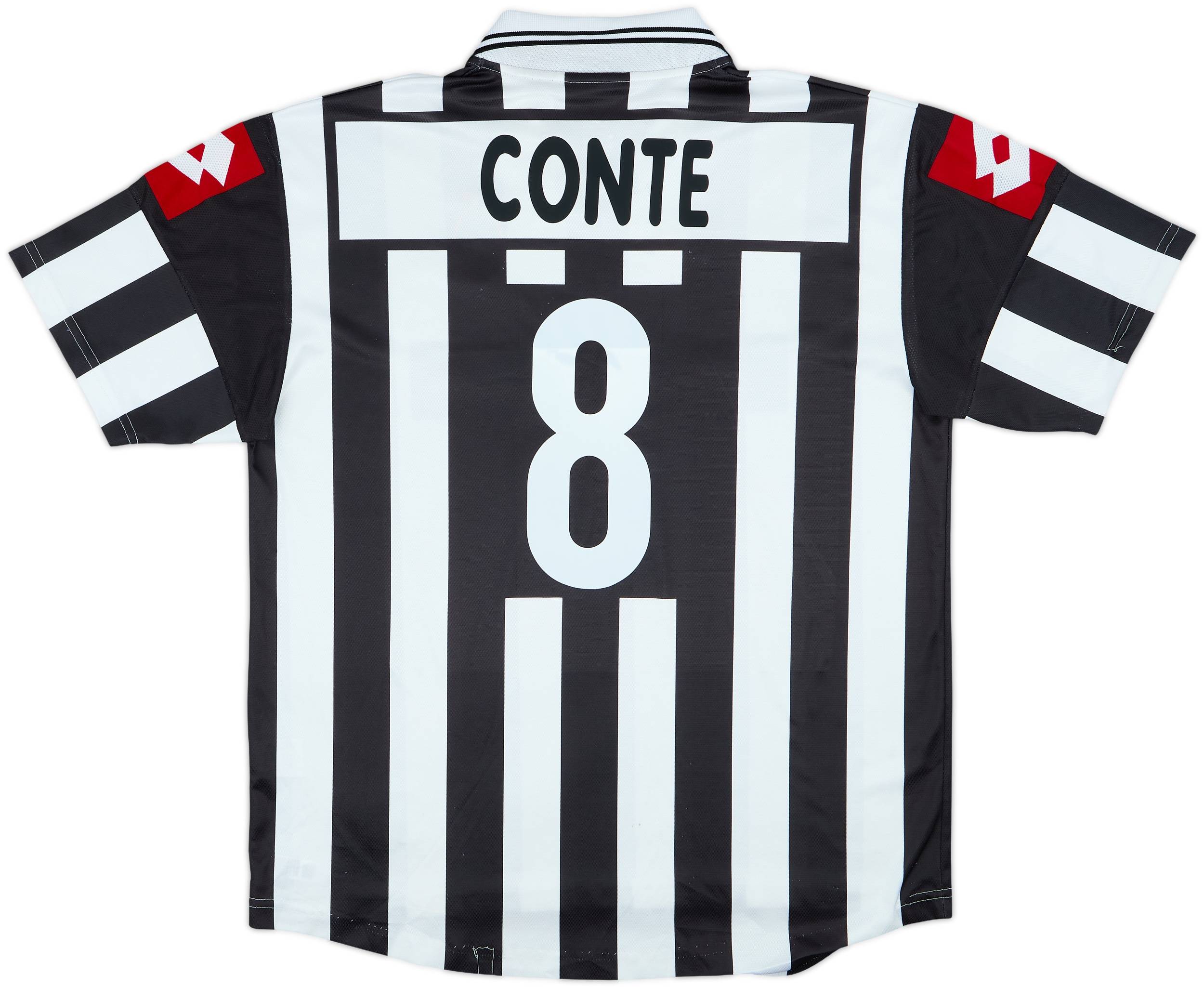 本物★01-02★L★Juventus★サッカーユニフォーム★LOTTO★UCL 2001-02 Juventus Home Shirt Conte #8 - 7/10 - (XL)