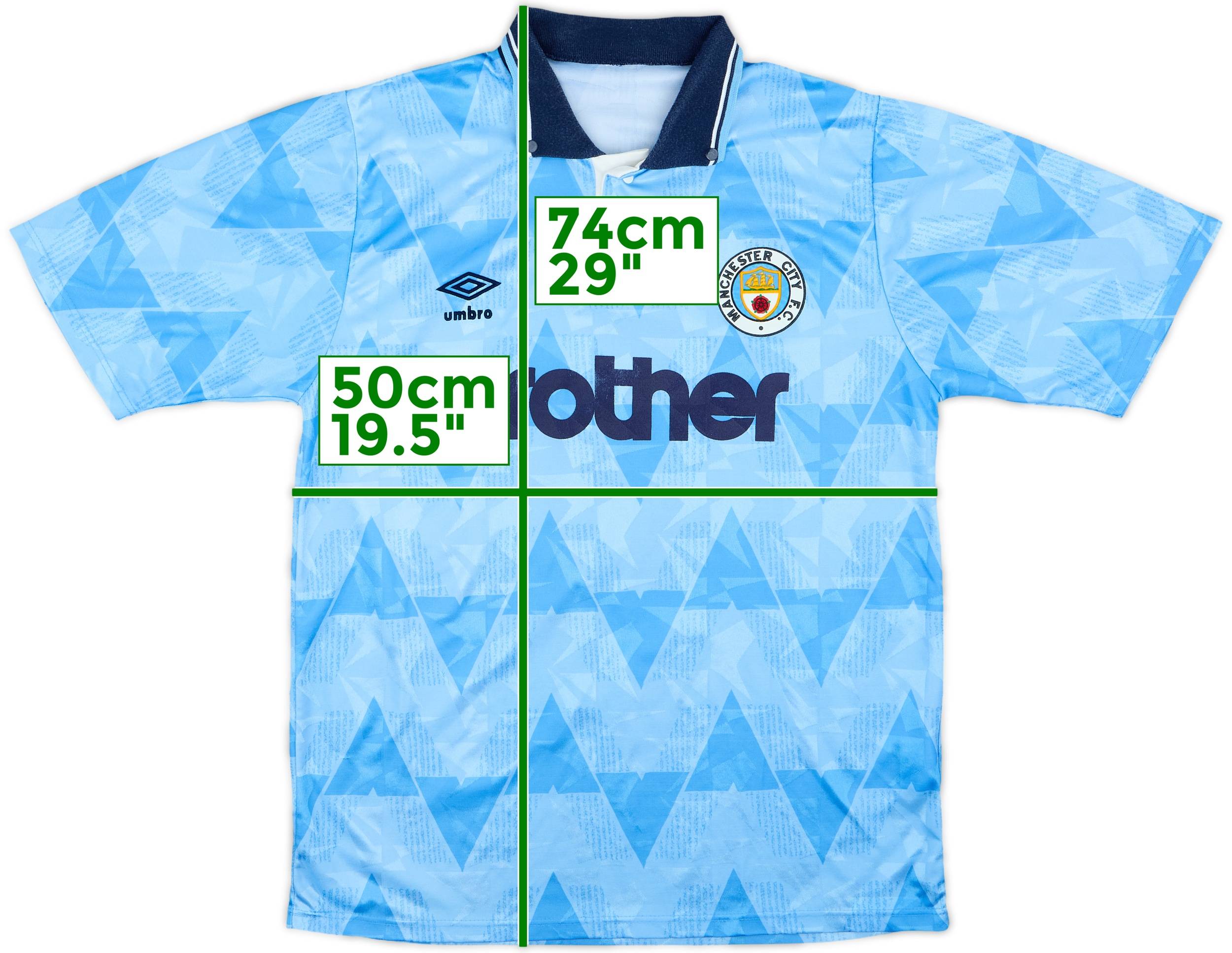 1989-91 Manchester City Home Shirt - 8/10 - (M)