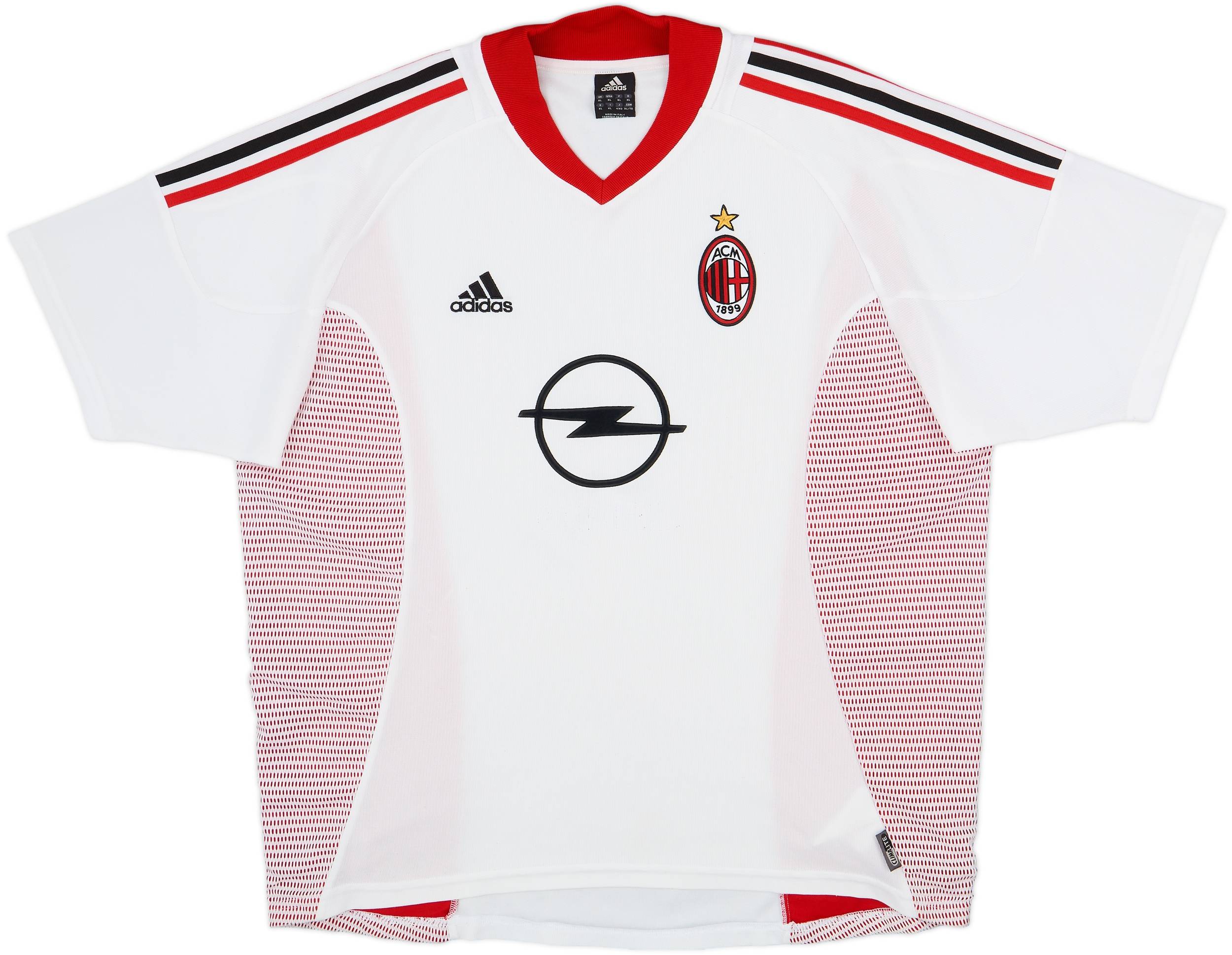 ウェア 2002-03 AC Milan adidas OPEL  Shirt VTG Adidas AC Milan Opel Red/Black Authentic 2002 Soccer