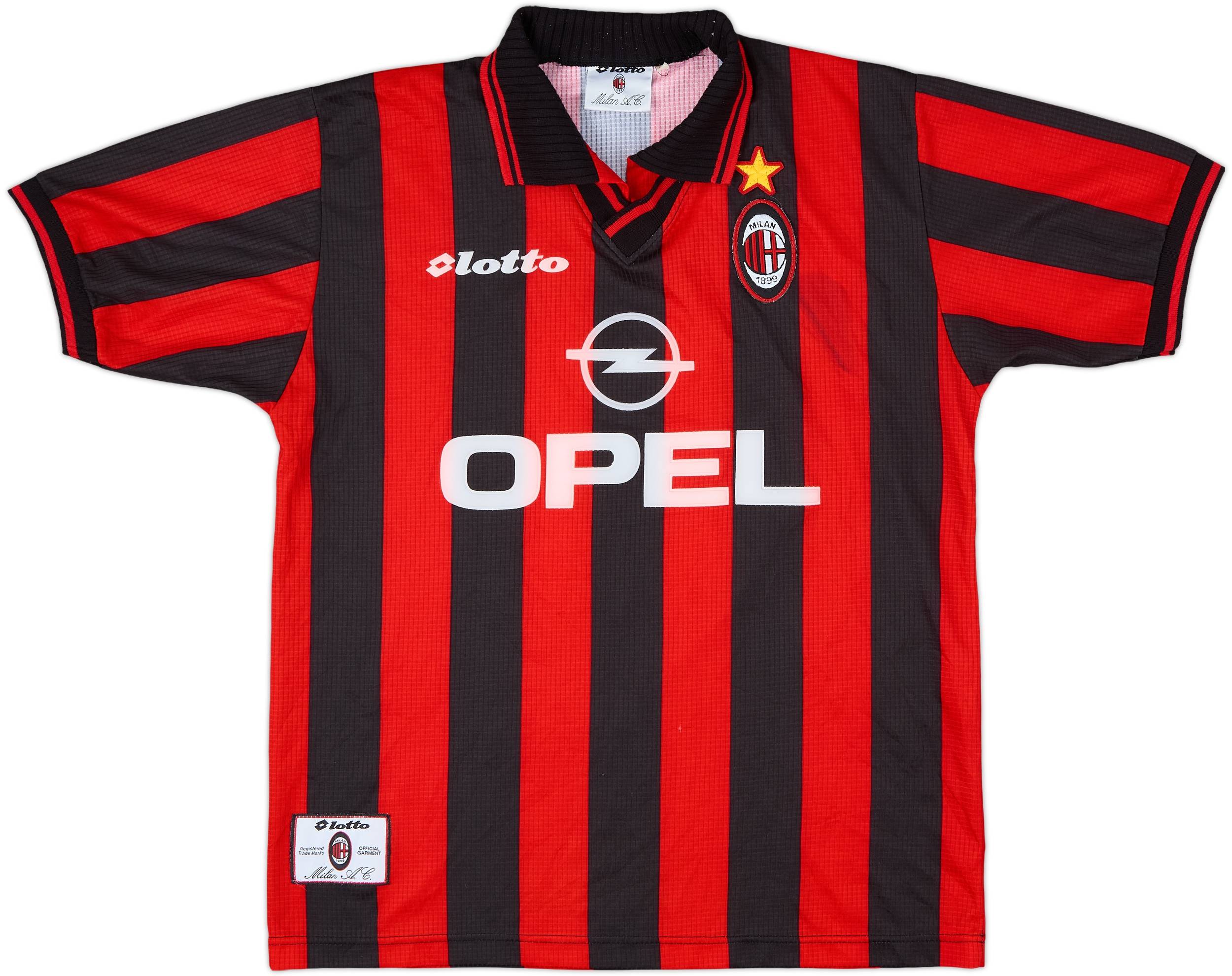 オペル KLUIVERT 9 番 長袖サッカーシャツ　97-98 ACミラン オペル KLUIVERT 9 番 長袖サッカーシャツ97-98 ACミラン
