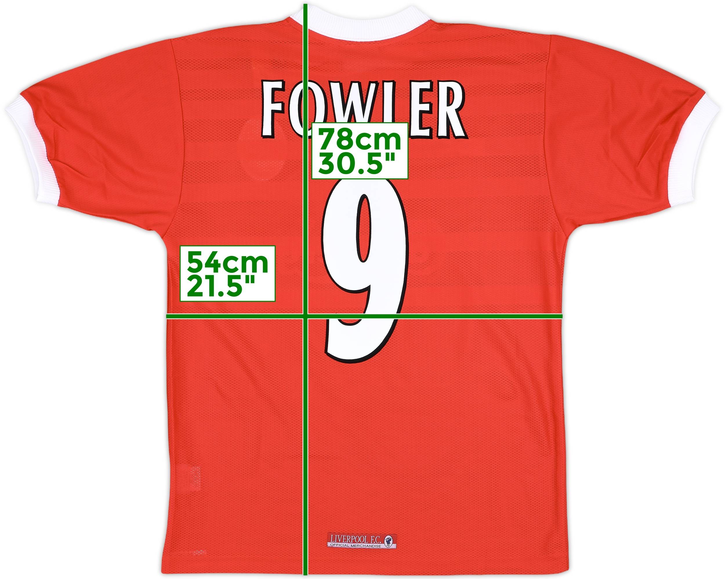 1998-00 Liverpool Home Shirt Fowler #9 (M)