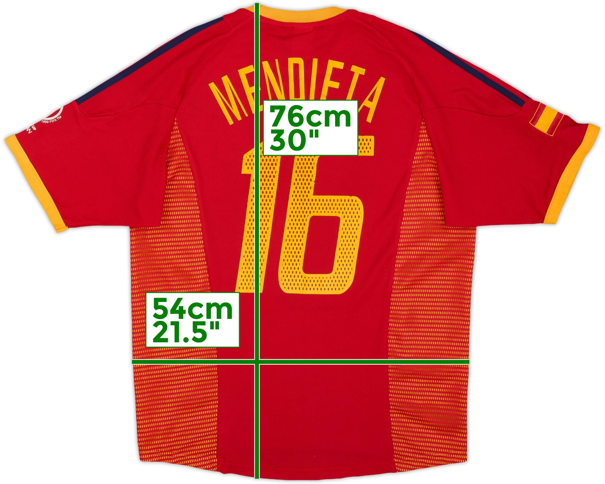 2002-04 Spain Home Shirt Mendieta #16 - 7/10 - (M)