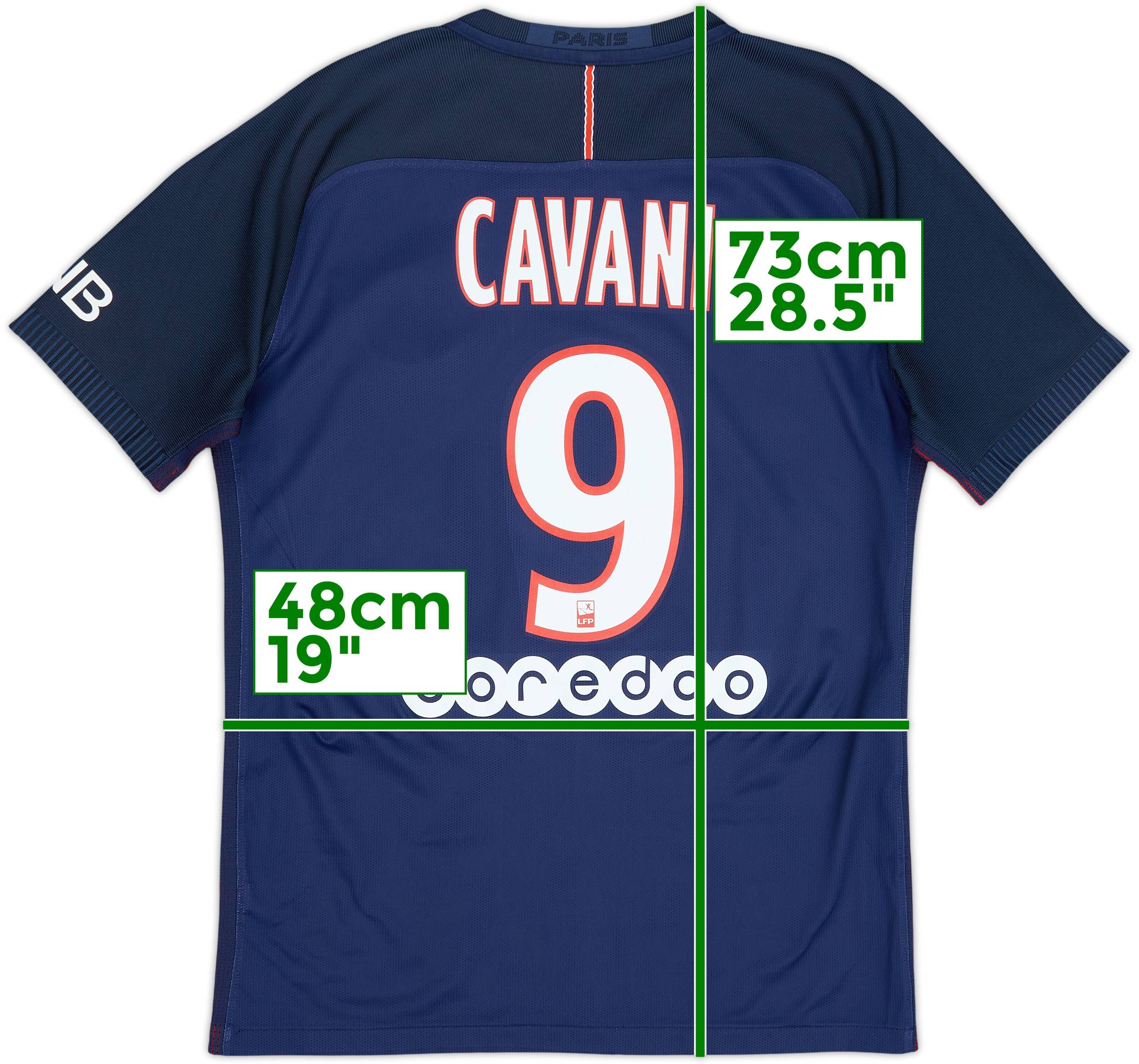 2016-17 Paris Saint-Germain Authentic Home Shirt Cavani #9 - 7/10
