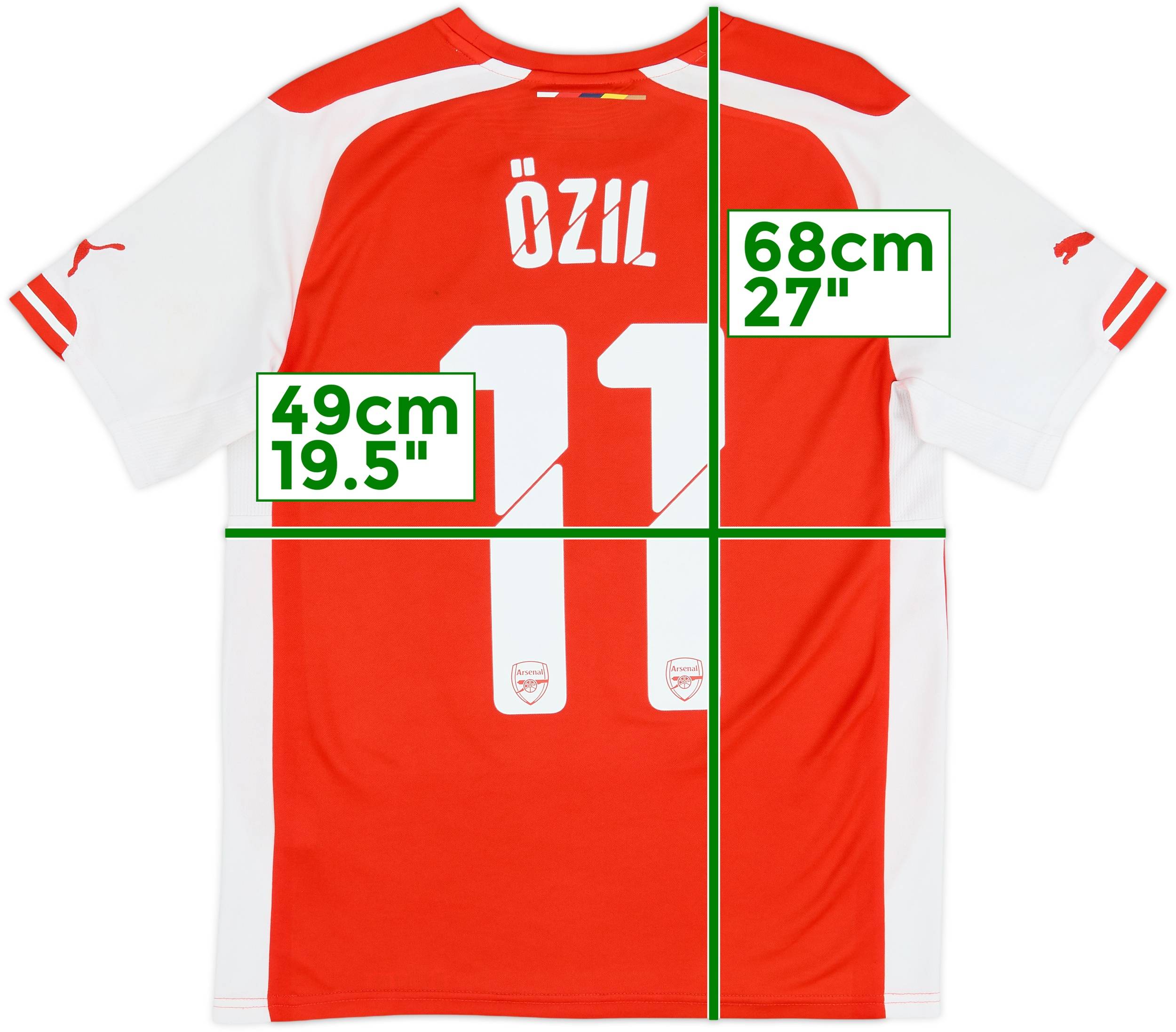 アーセナル ÖZIL 11番 2014-15 Arsenal Home Shirt Ozil #11 - 4/10 - (S)