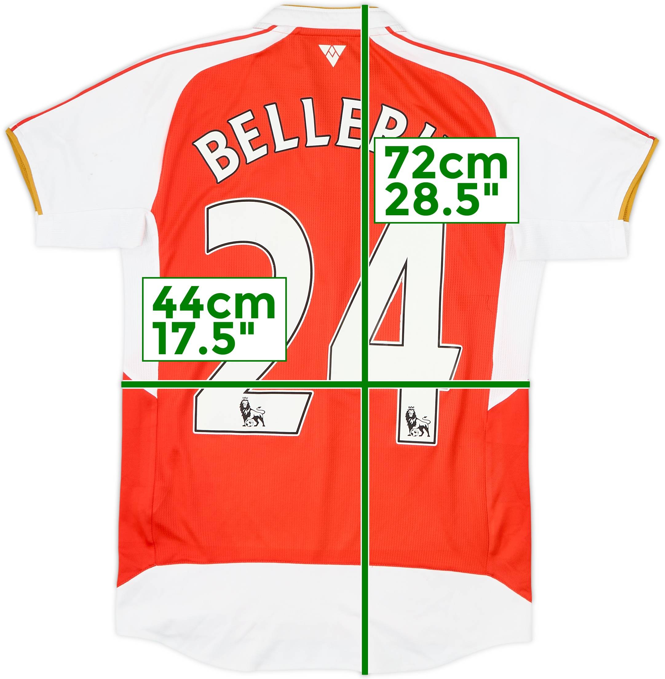 2015-16 Arsenal Home Shirt Bellerin #24 - 7/10 - (XS)