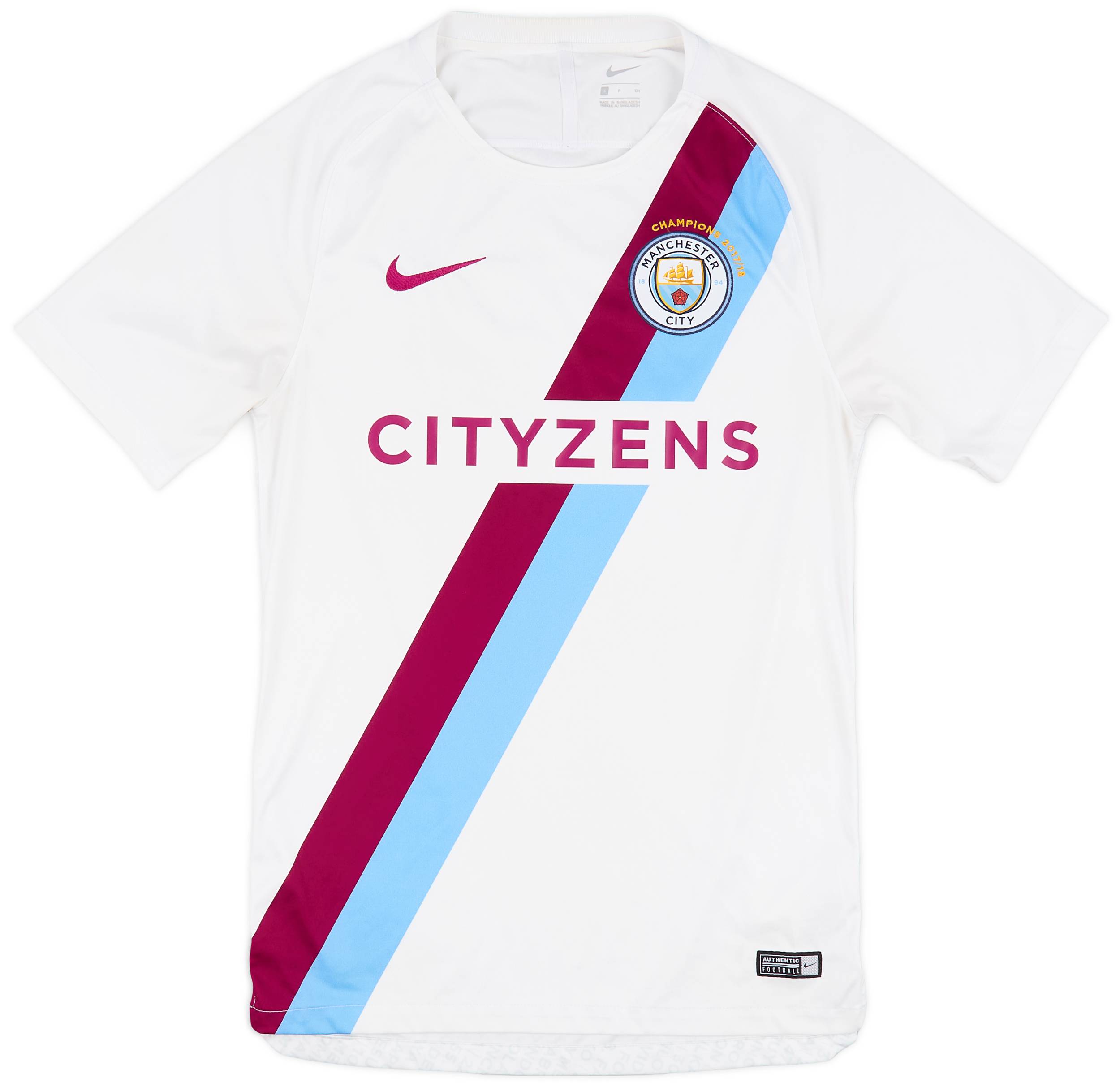 2018-19 Manchester City Champions 2017/18; Limited Edition Pre-Match Shirt - 8/10 - (S)