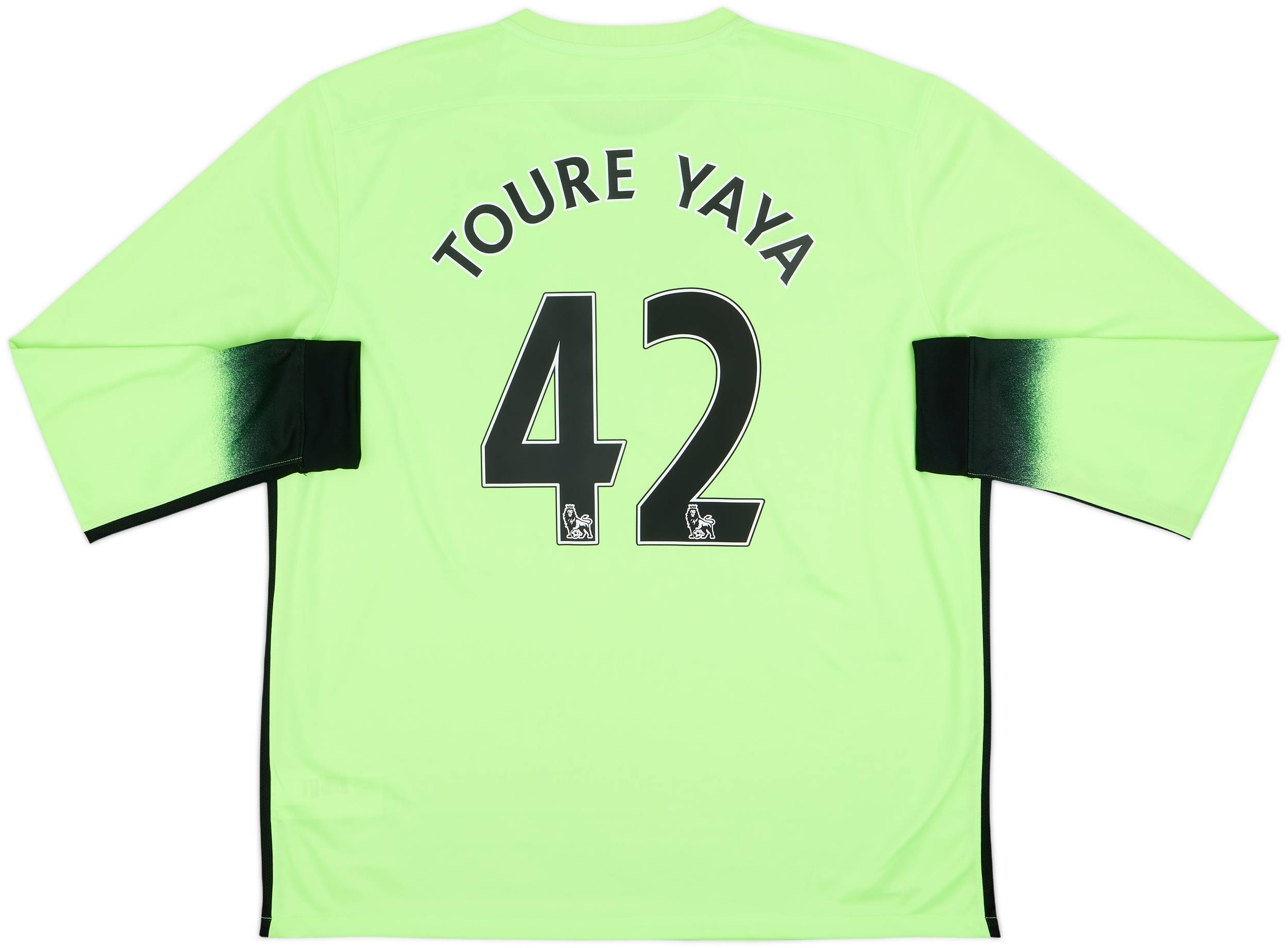 マンチェスター・シティ Toure Yaya 42 ユニフォーム　トゥーレヤヤ 2015-16 Manchester City Third L/S Shirt Toure Yaya #42 - 10