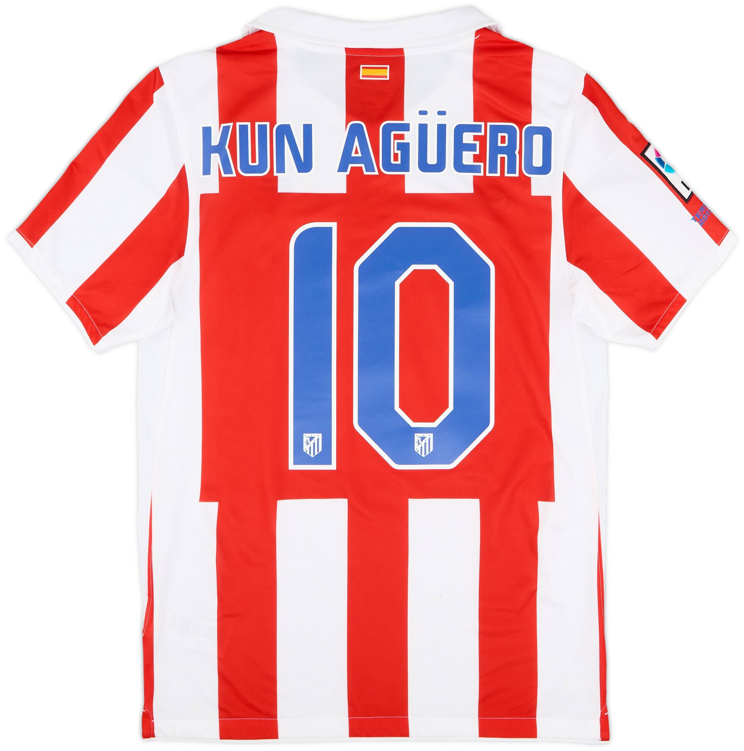 アトレティコ・マドリード シャツ 10 kun agüero 2010-11 Atletico Madrid Home Shirt Kun Aguero #10 - 9/10 - (L)