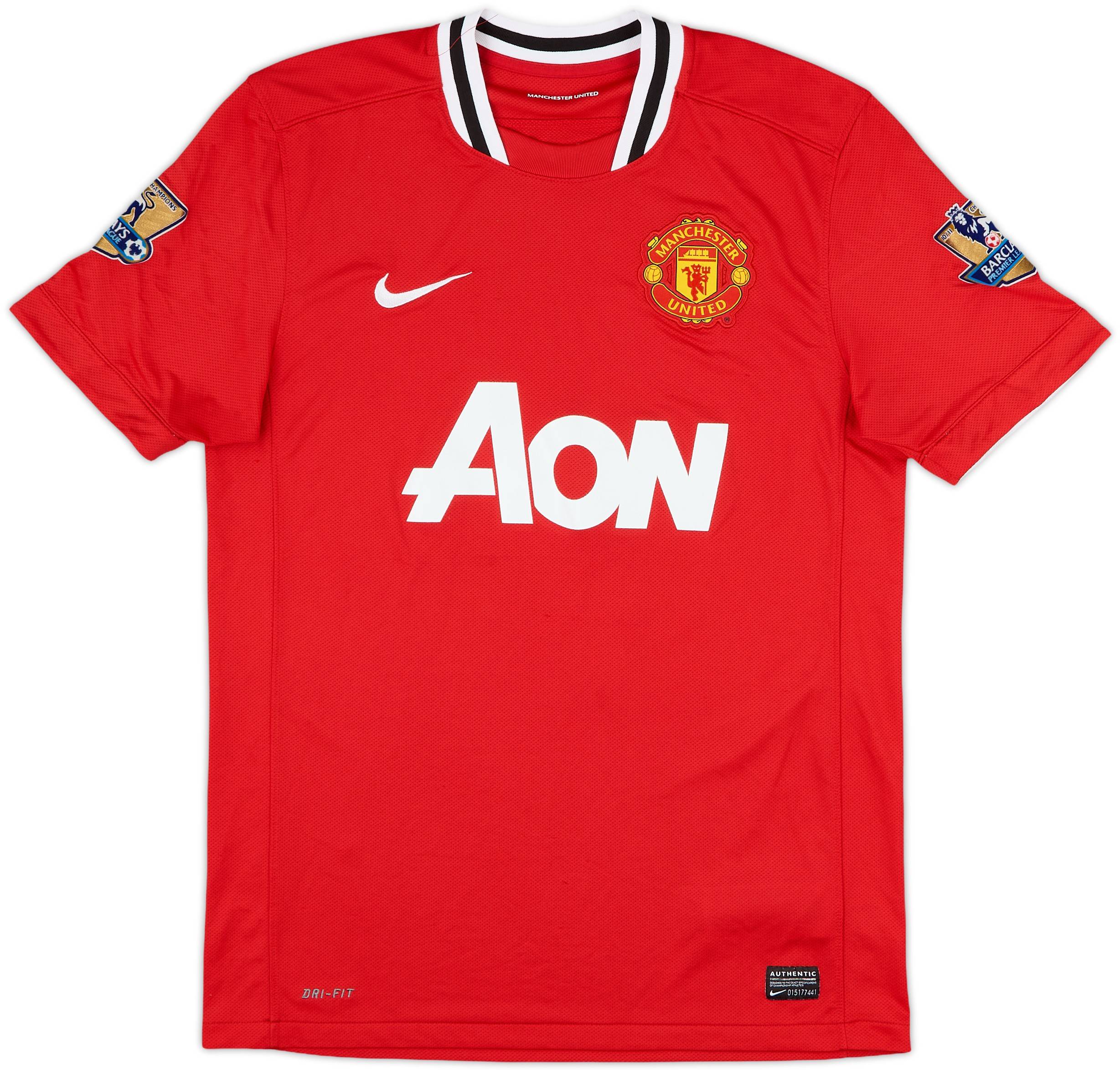 2011-12 Manchester United Home Shirt J.S.Park #13 - 9/10 - (M)