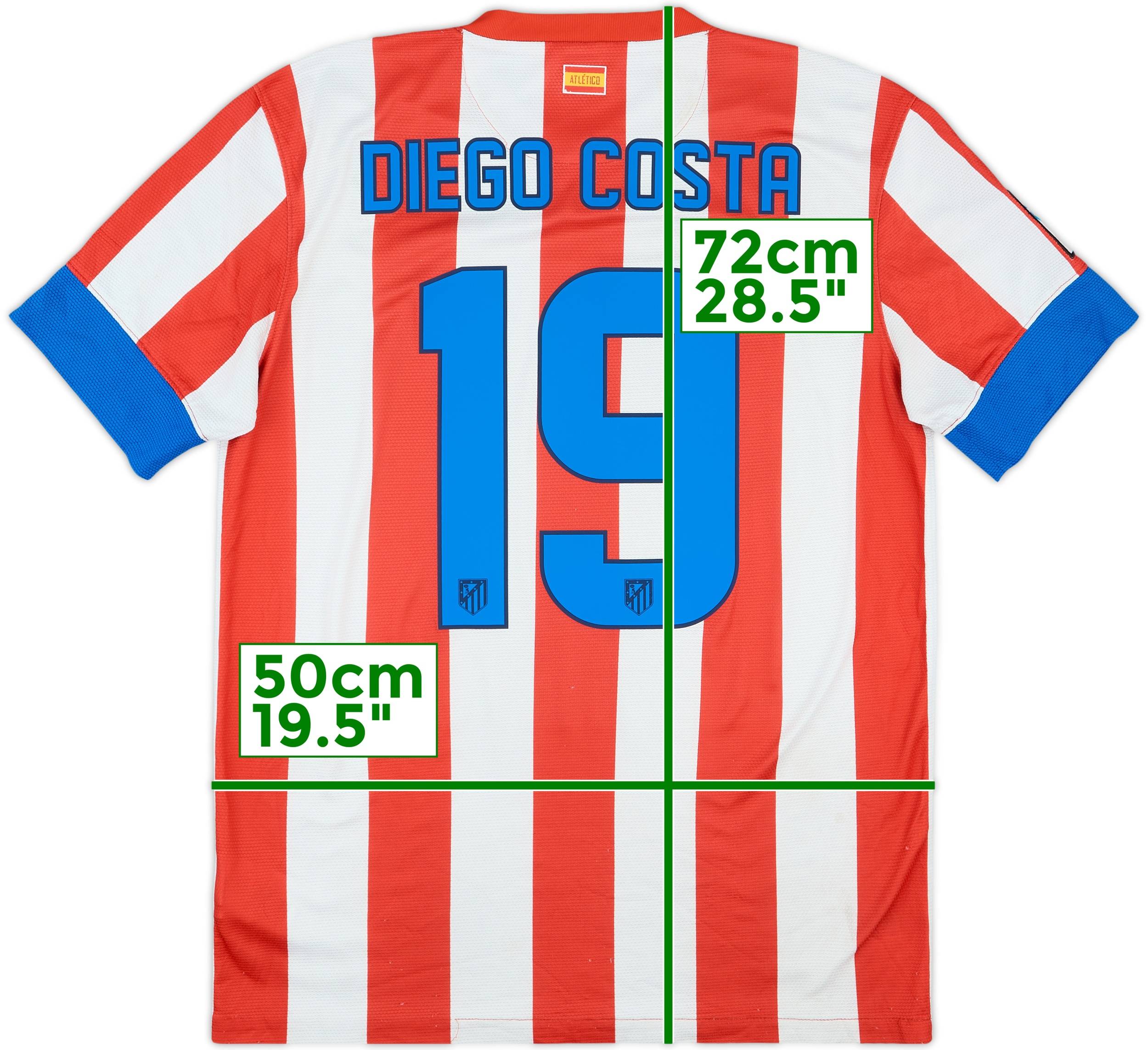 2012-13 Atletico Madrid Home Shirt Diego Costa #19 - 6/10 - (M)