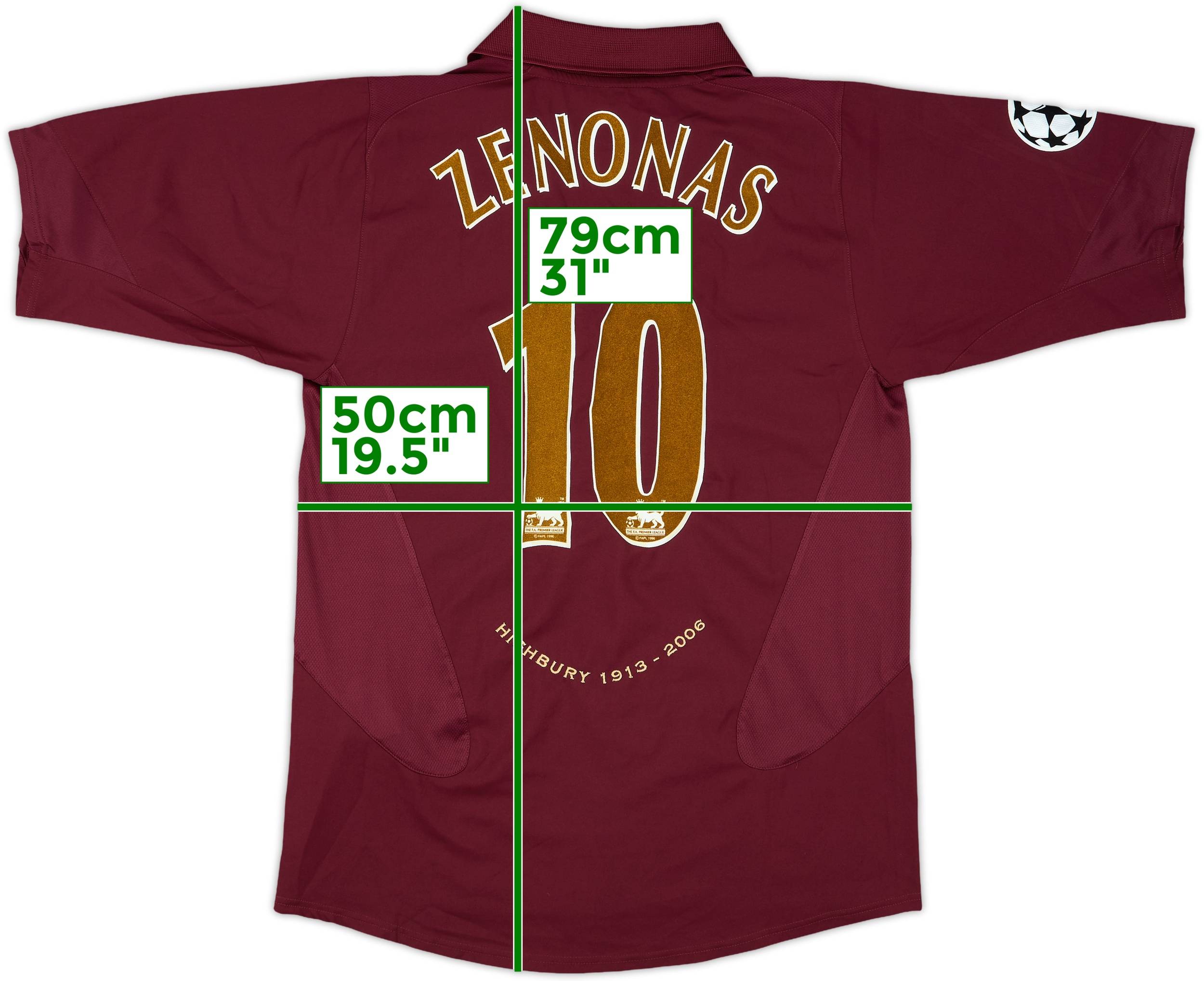 ウェア Arsenal 2005-2006 () 2005-06 Arsenal Home Shirt Zenonas #10 - 6/10 - (M)