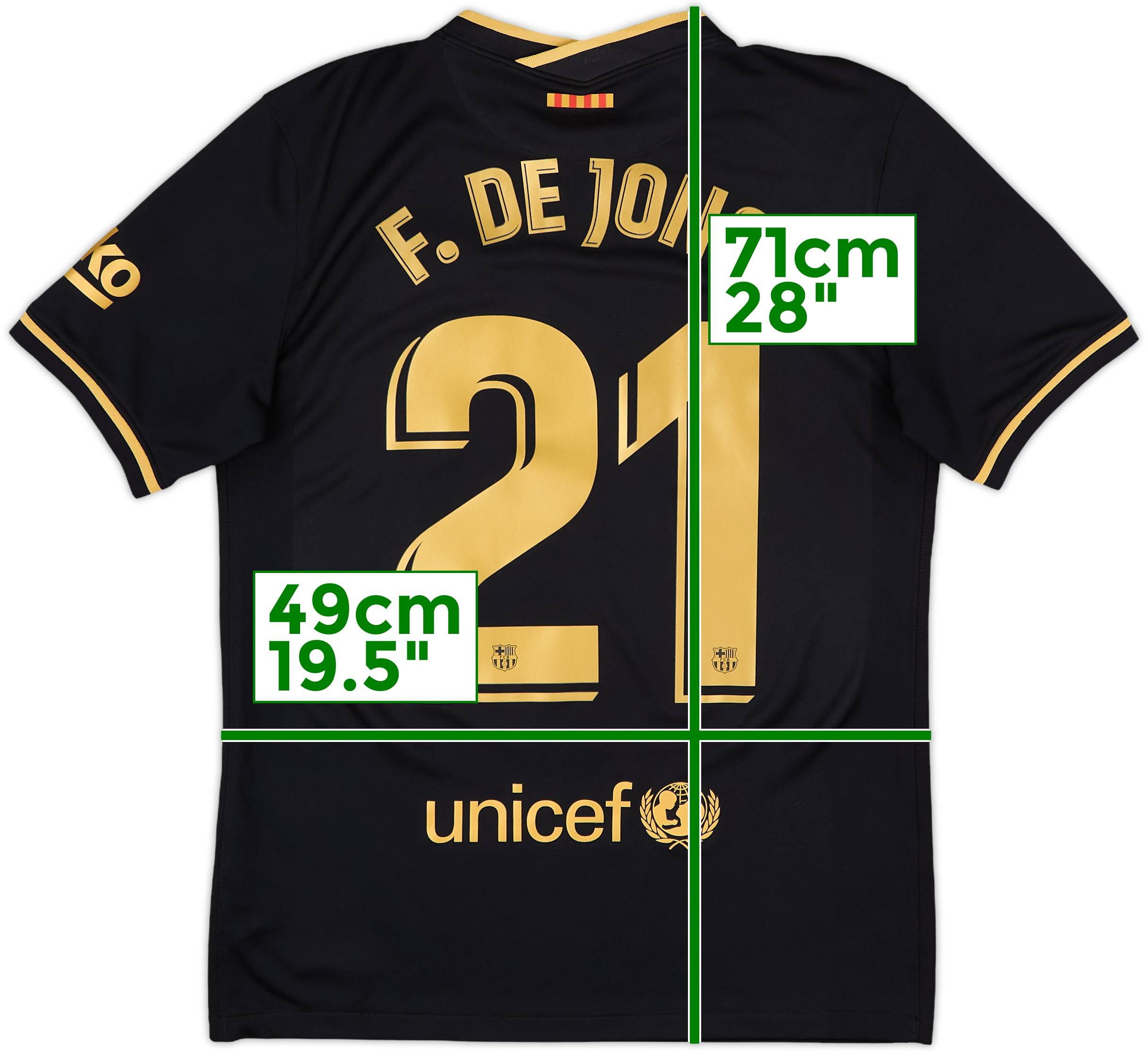2020-21 Barcelona Away Shirt De Jong #21 - 9/10 - (M)