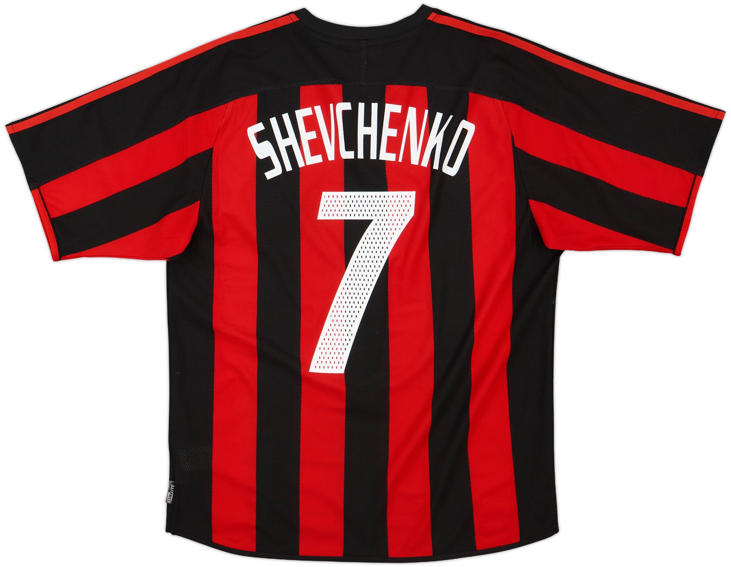 ACミラン SHEVCHENKO 7番 半袖 シャツ 2003-04 AC Milan Home Shirt Shevchenko #7 - 5/10 - (M)