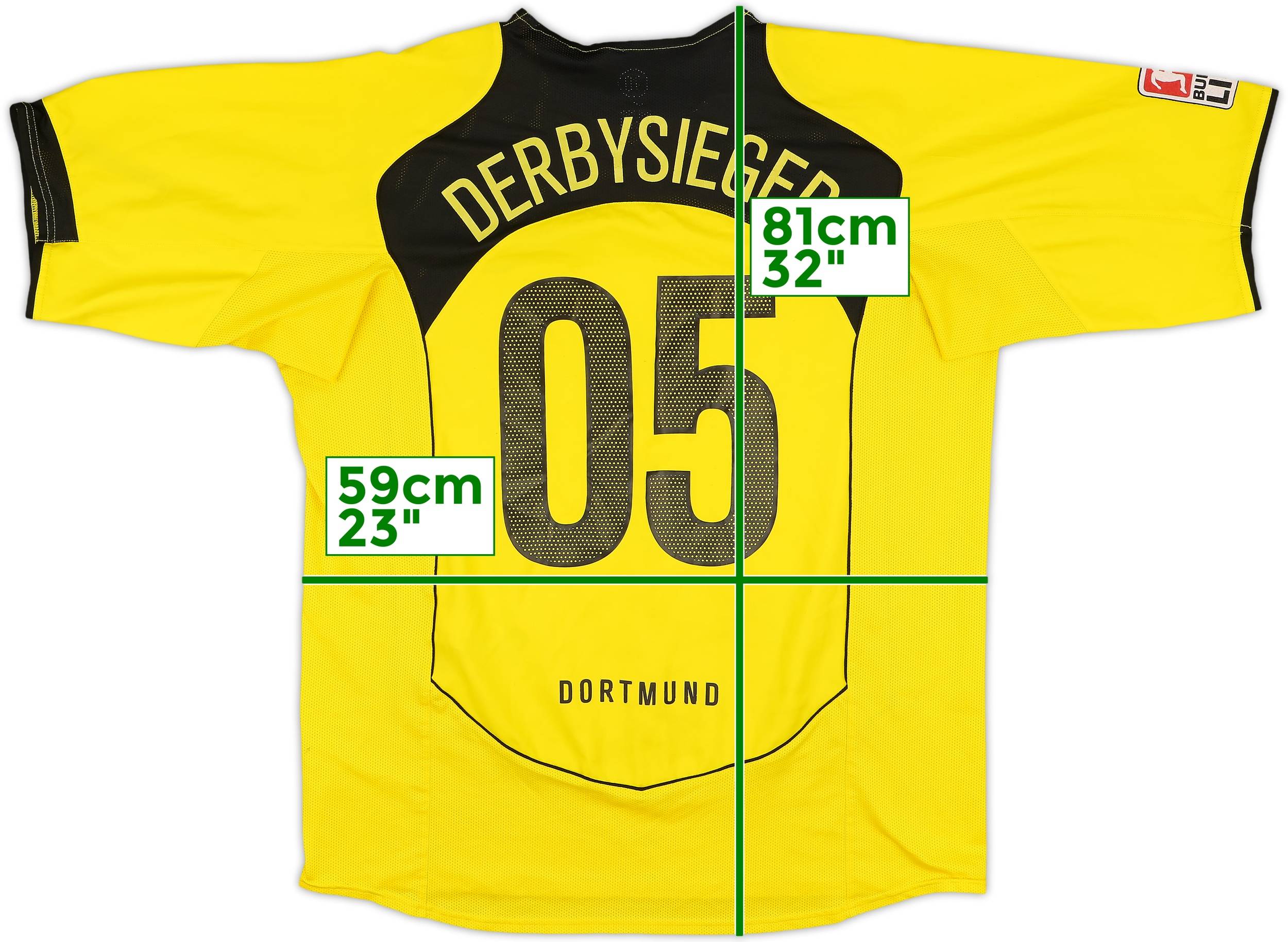 ウェア 04-05 Dortmund Signature Game Shirt 2004-05 Borussia Dortmund Home Shirt Derbysieger #05 - 6/10 - (XL)