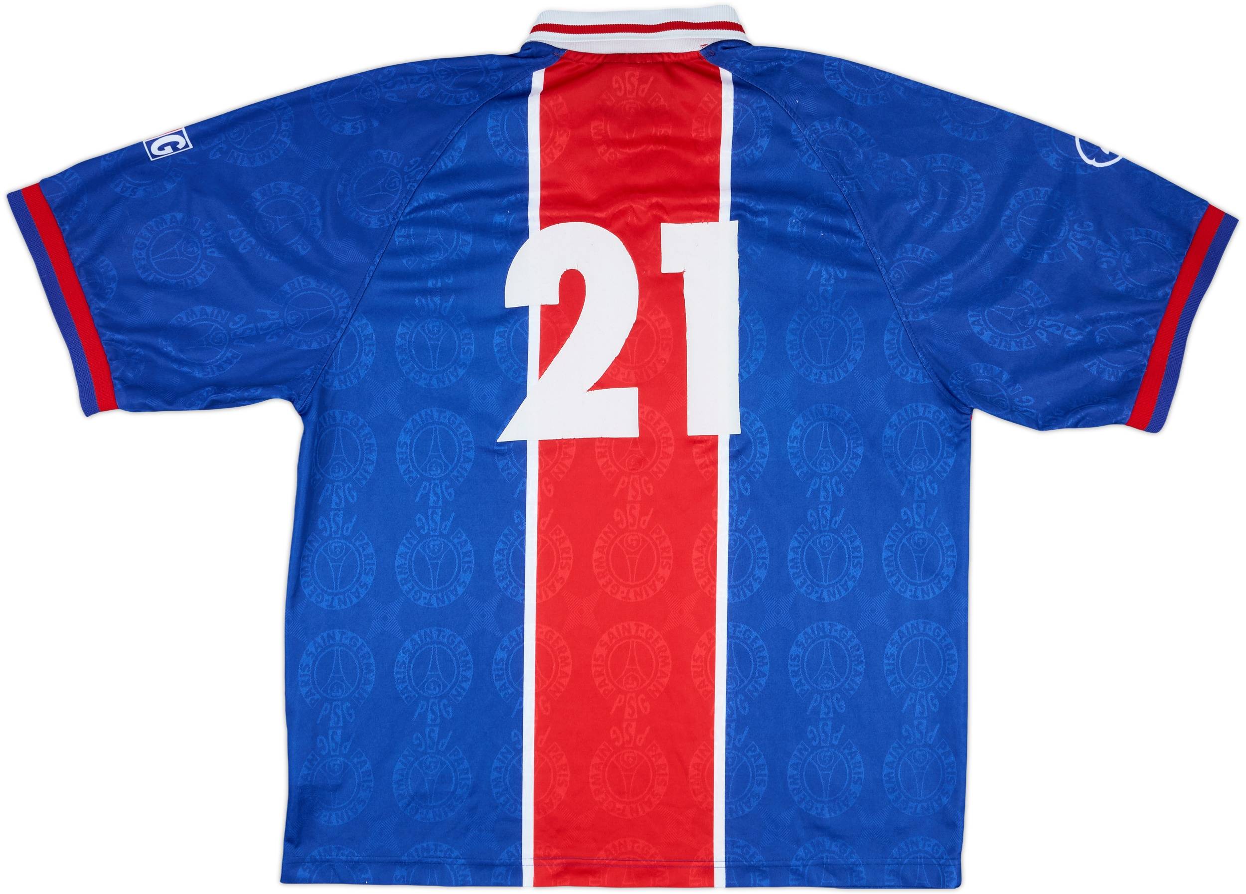 96-97 NIKE Paris Saint Germain UK ゲームシャツ 1996-97 Paris Saint-Germain Home Shirt #21 - 7/10 - (XXL)