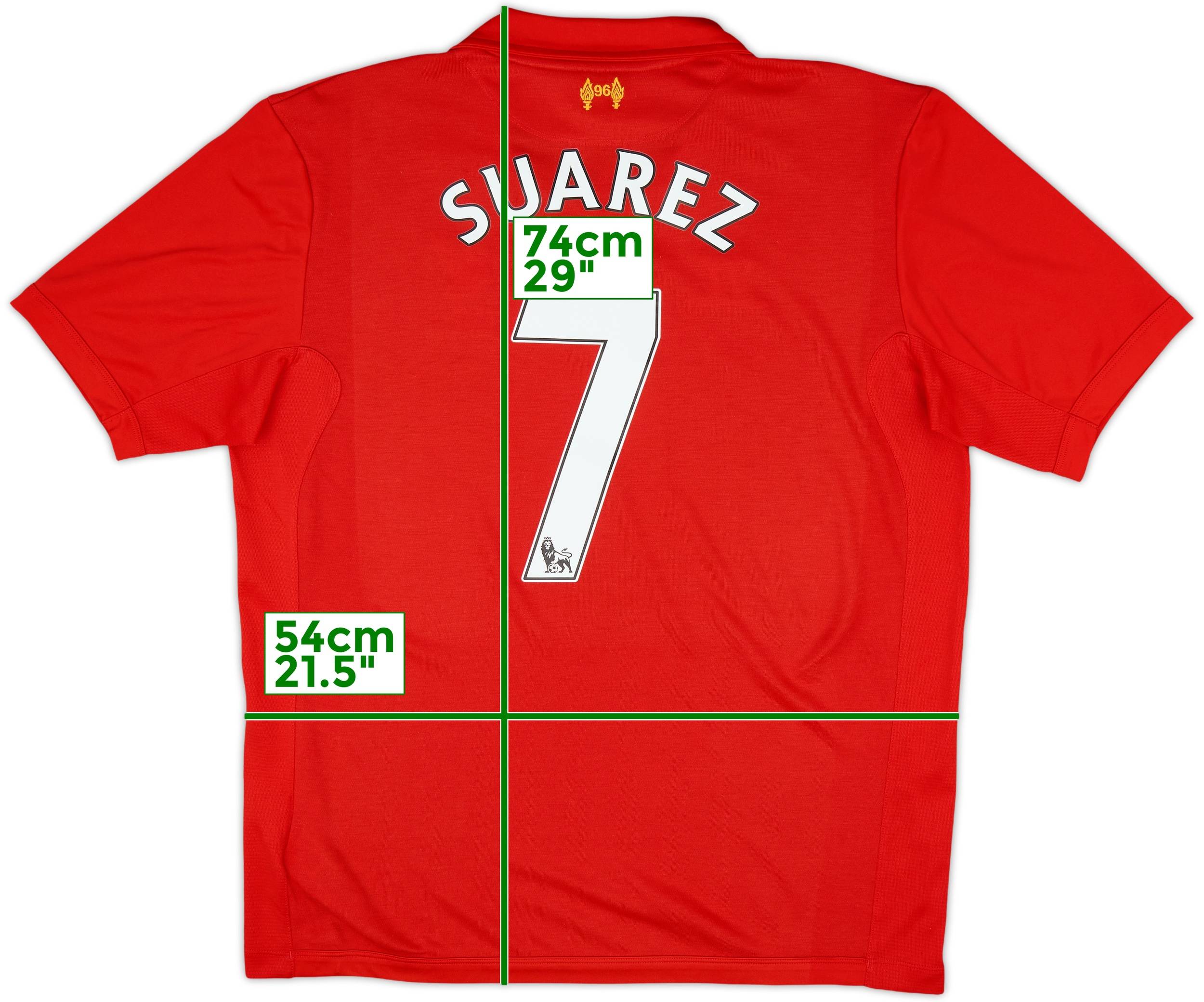 12-13 リバプール SUAREZ 7番 半袖 シャツ 2012-13 Liverpool Home Shirt Suarez #7 - 7/10 - (L)