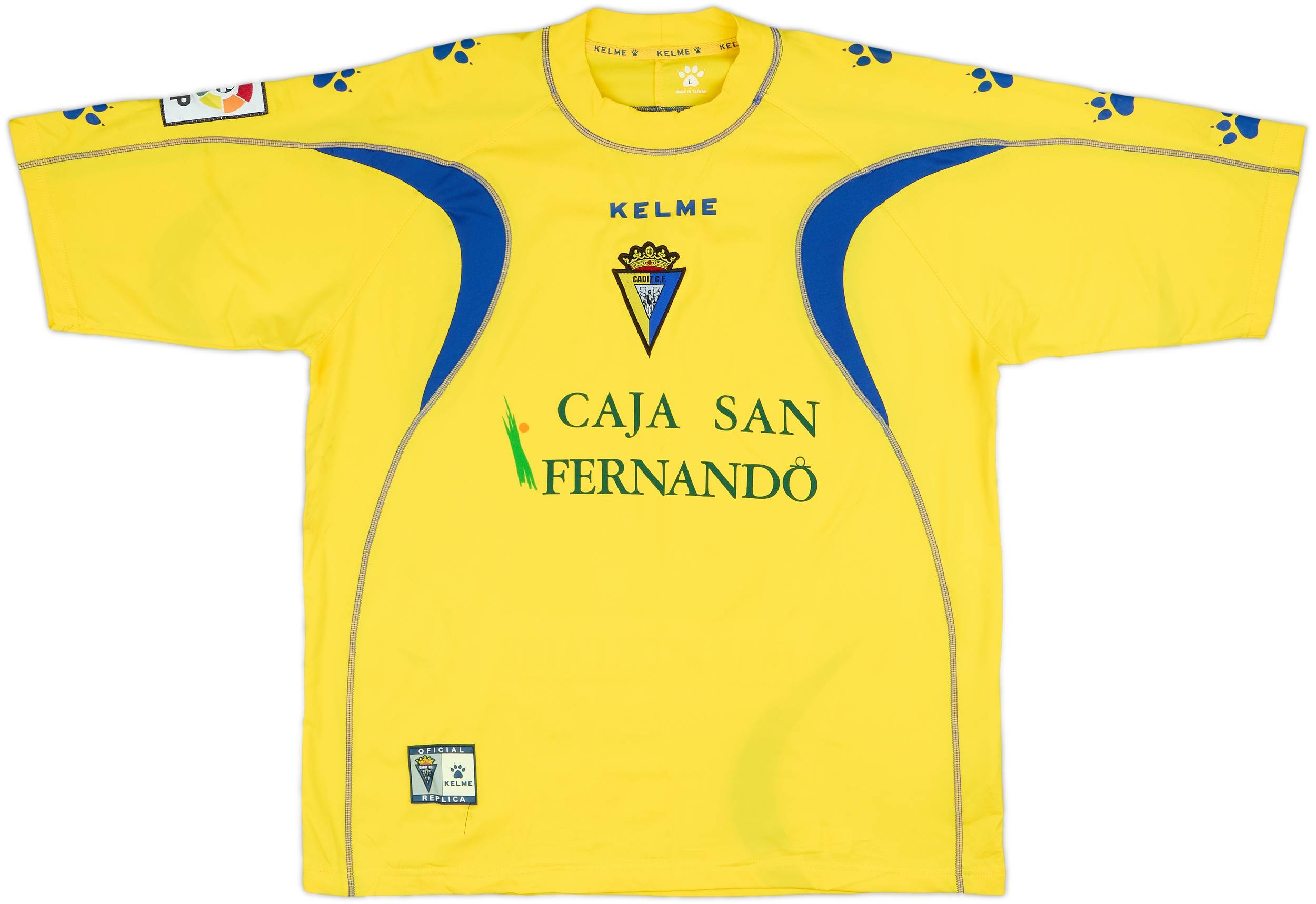 KELME カディスCF Cádiz CF サッカー ユニフォーム 黄色 2005-06 Cadiz Home Shirt - 6/10 - (L)