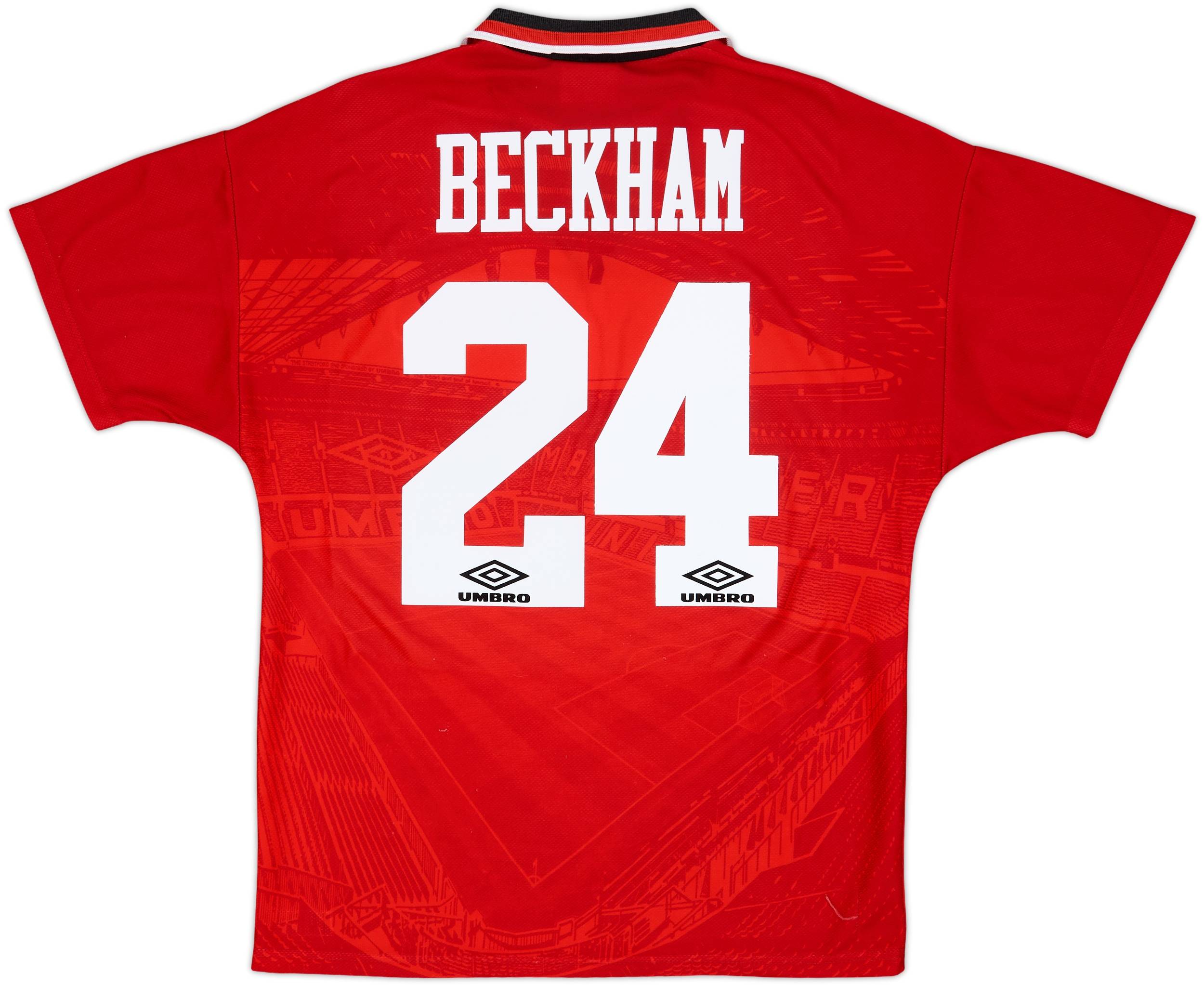1994-96 Manchester United Home Shirt Beckham #24 - 8/10 - (M)