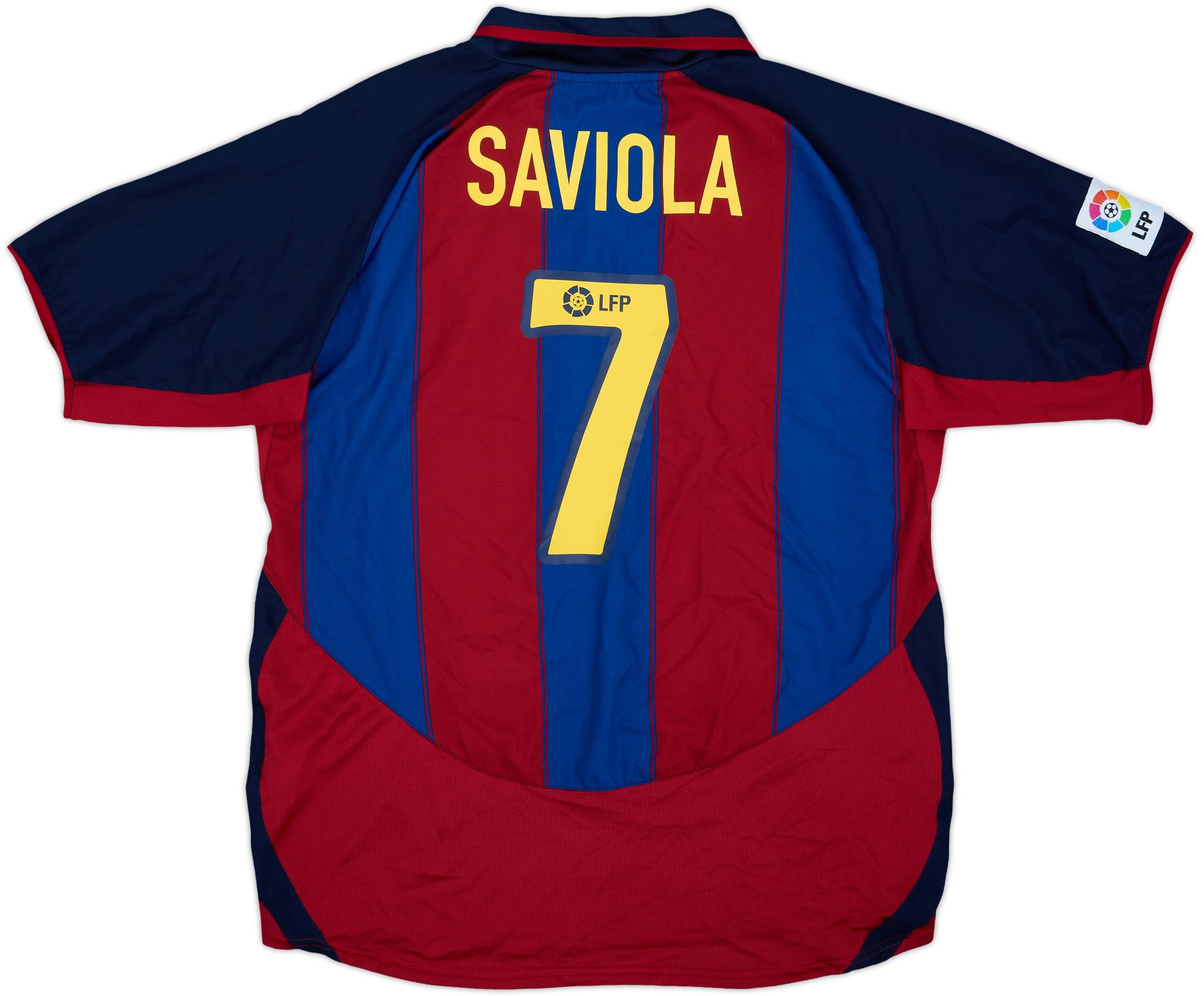 2003-04 Barcelona Home Shirt Saviola #7 - 9/10 - (XL)