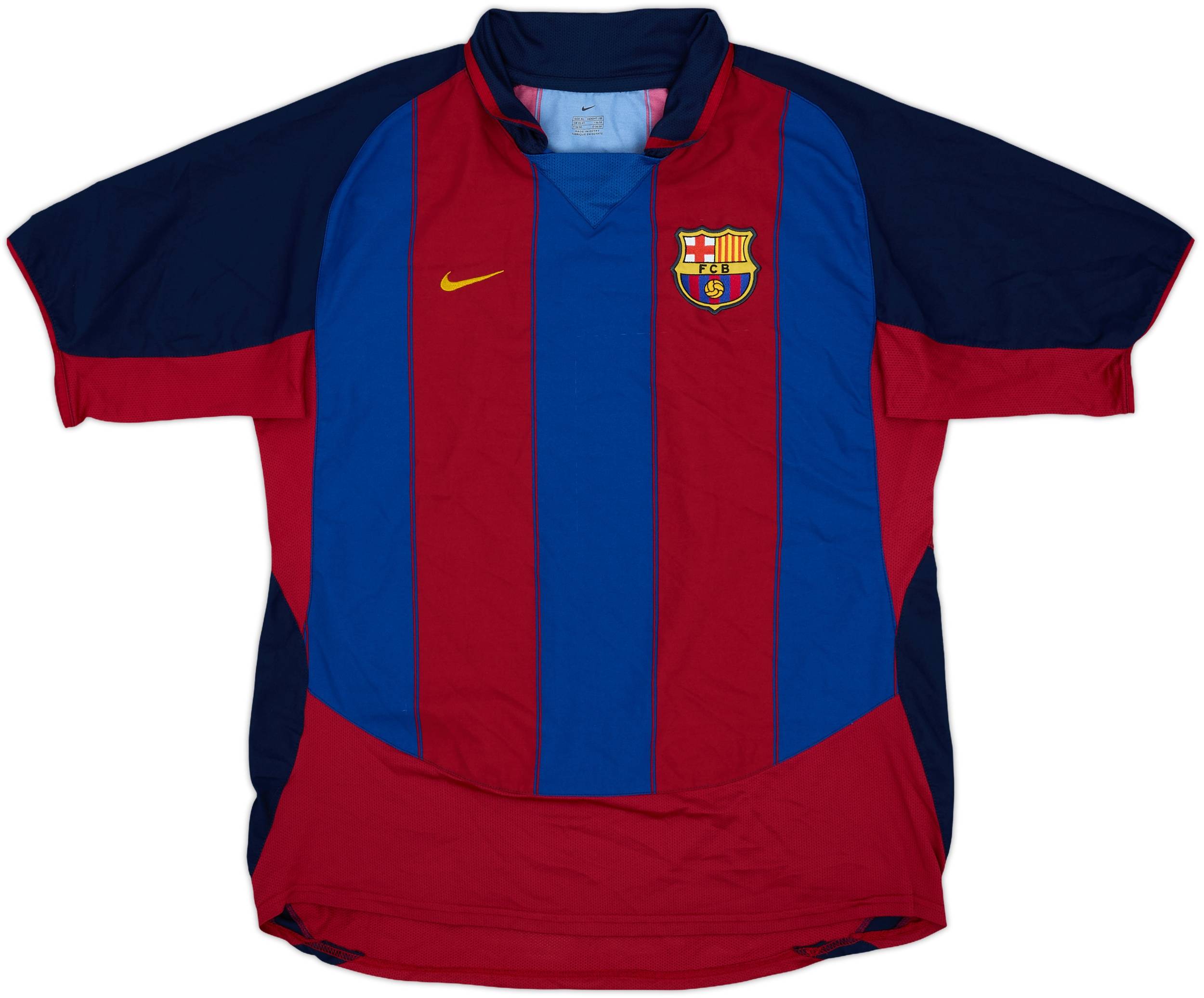 FC Barcelona SAVIOLA 7 サッカーシャツ 2003-04 Barcelona Home Shirt Saviola #7 - 9/10 - (XL)