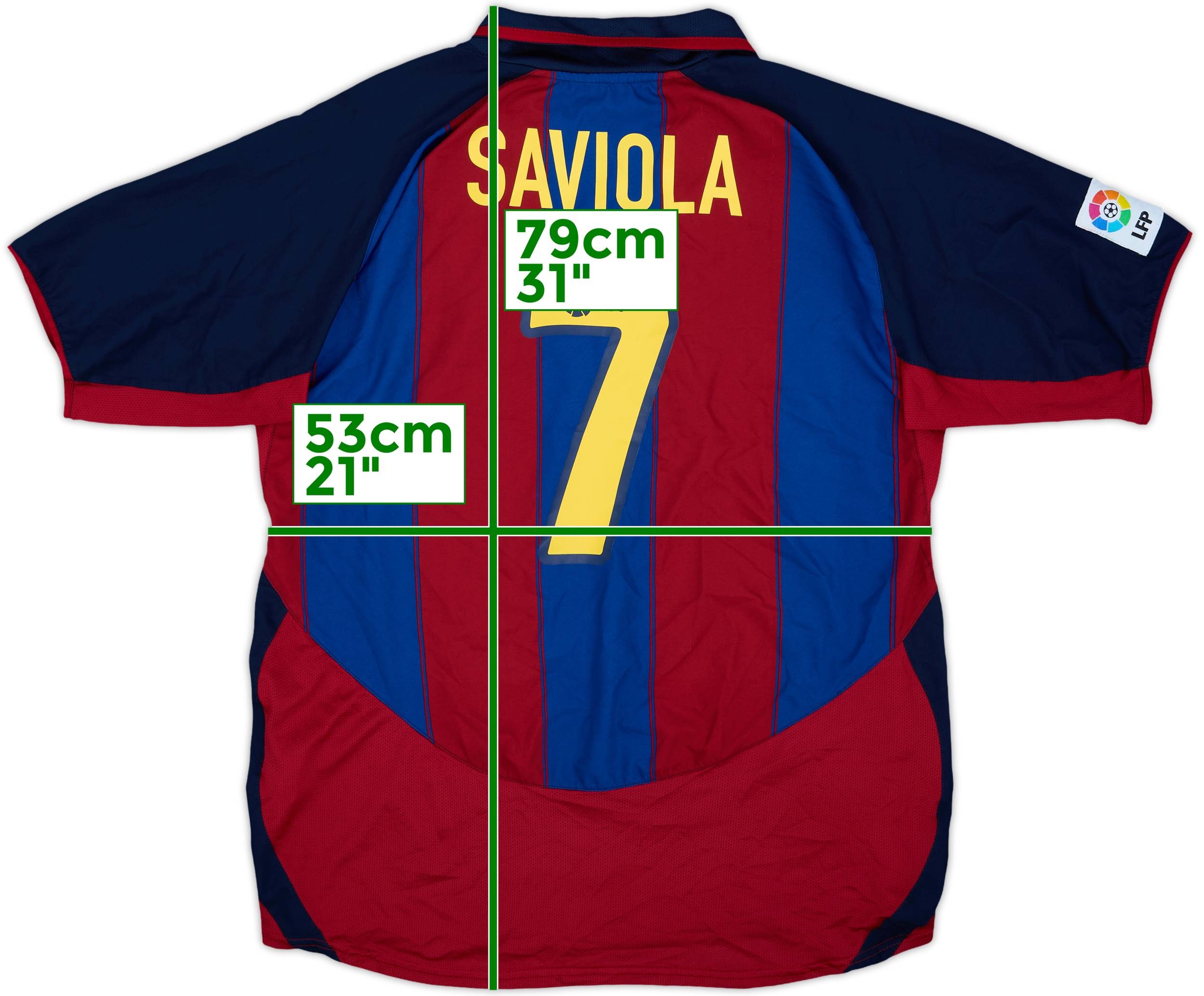 2003-04 Barcelona Home Shirt Saviola #7 - 9/10 - (XL)
