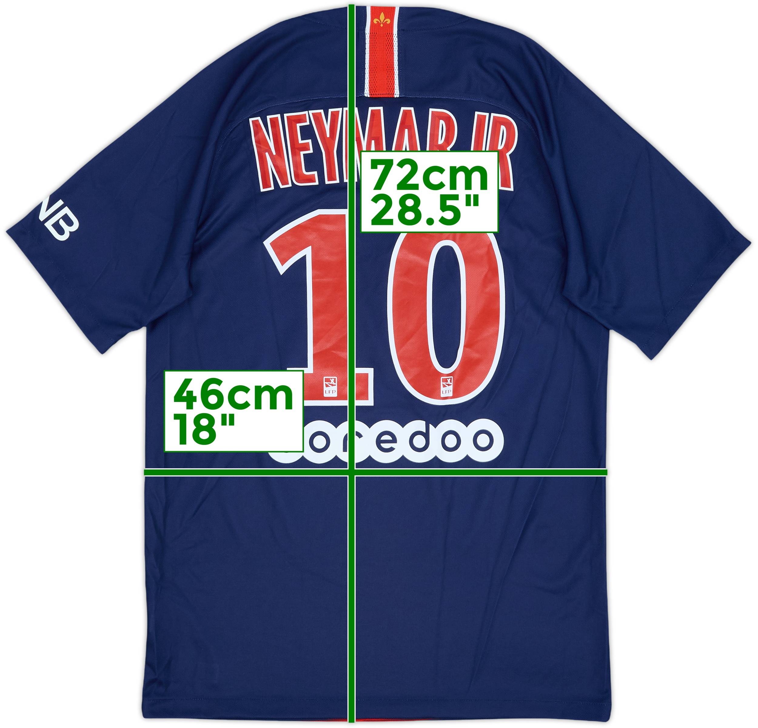 2018-19 Paris Saint-Germain Home Shirt NeymarJr #10 - 7/10 - (S)