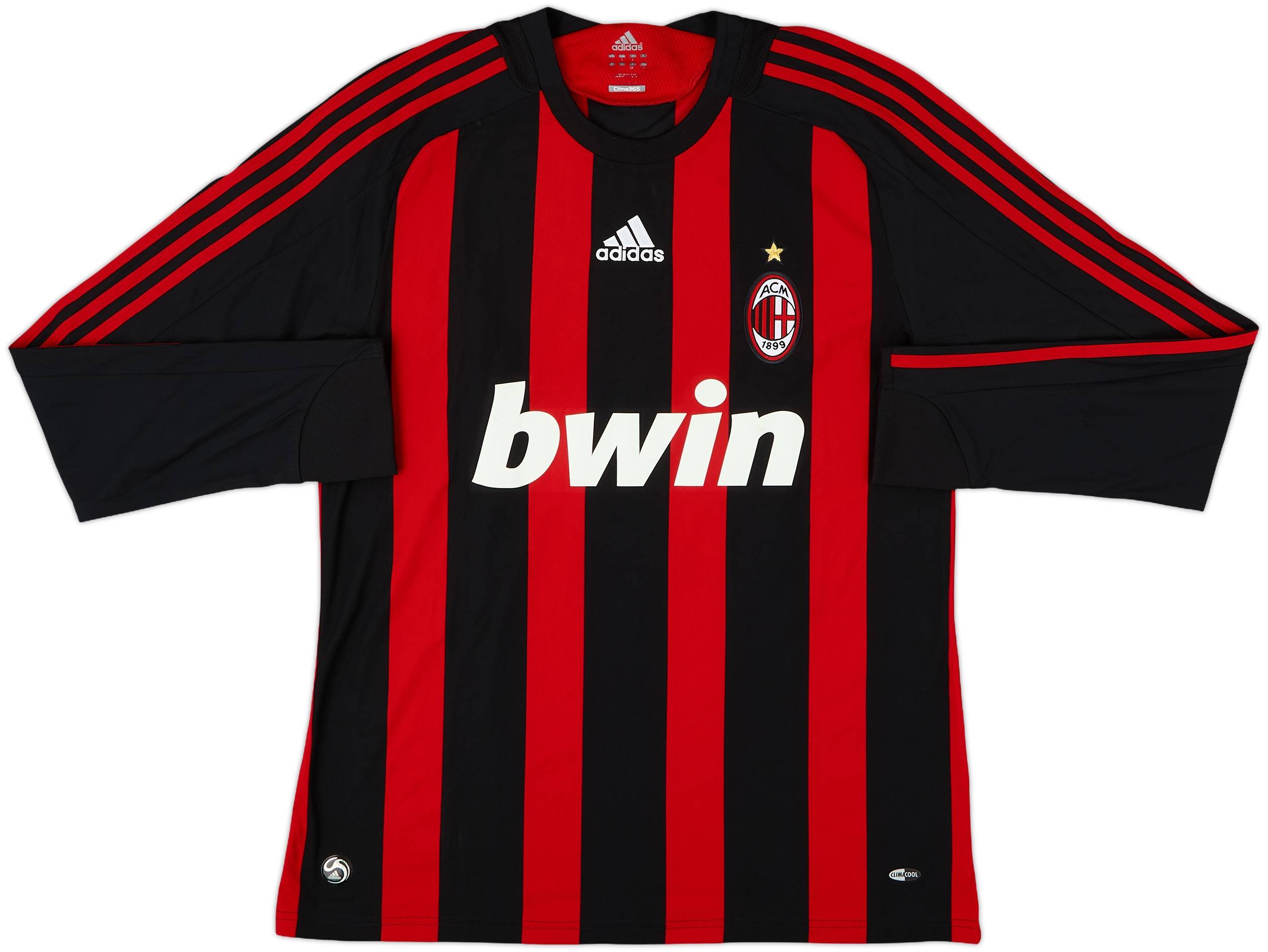 2008-09 AC Milan Home L/S Shirt Kaka #22 - 8/10 - (L)