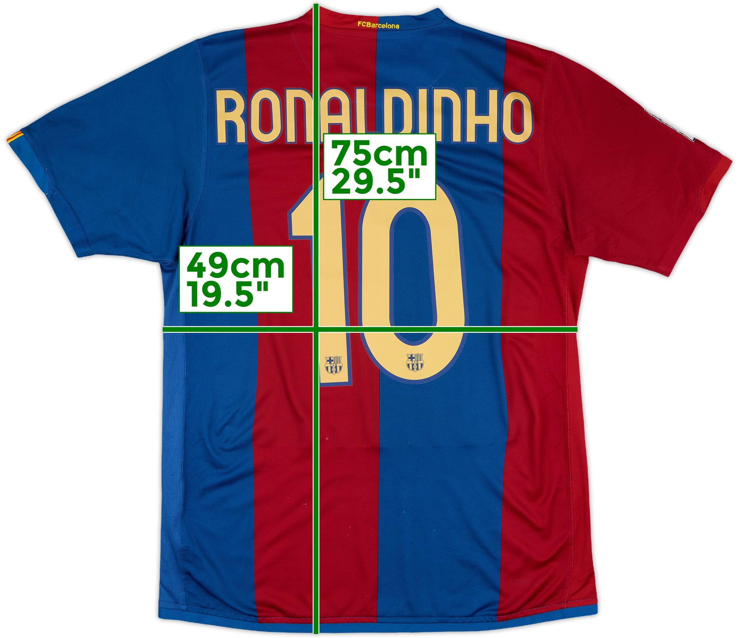 2006/07 【AUTHENTIC】Ronaldinho #10 , L 2006-07 Barcelona Home Shirt Ronaldinho #10 - 7/10 - (M)