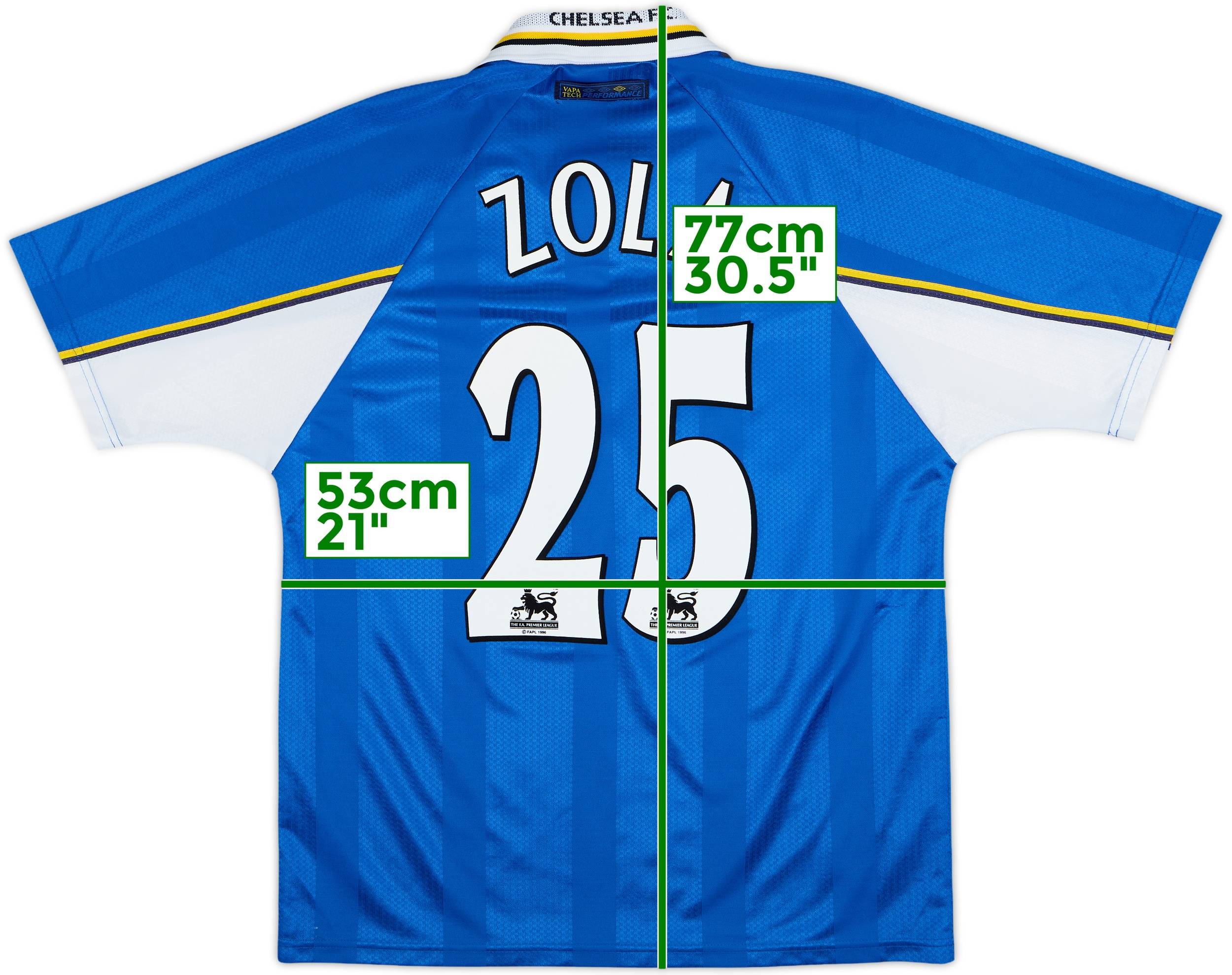 チェルシー 97-99 ゾラ ZOLA #25 Lサイズ 1997-99 Chelsea Home Shirt Zola #25 - 9/10 - (M)