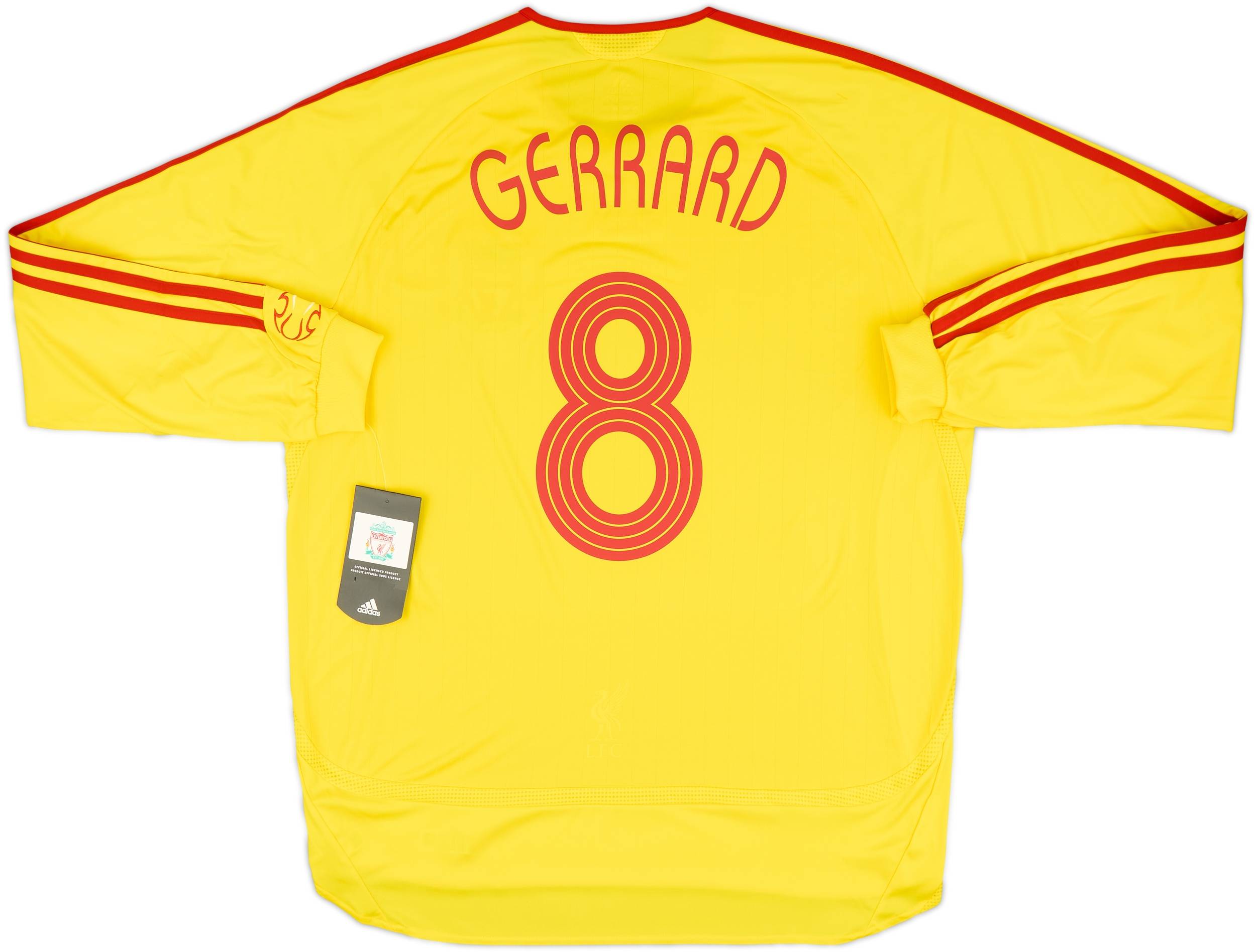 2006-07 Liverpool Player Issue Away L/S Shirt Gerrard #8 (XL)