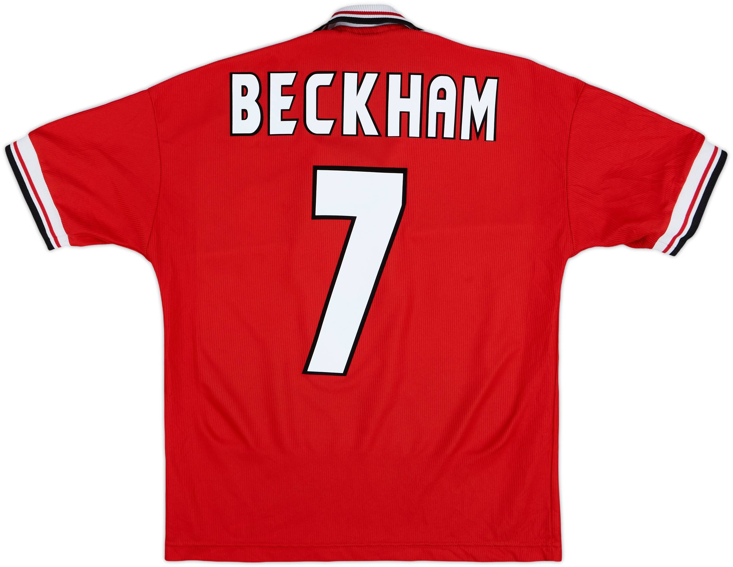 1998-00 Manchester United Home Shirt Beckham #7 - 8/10 - (Y)