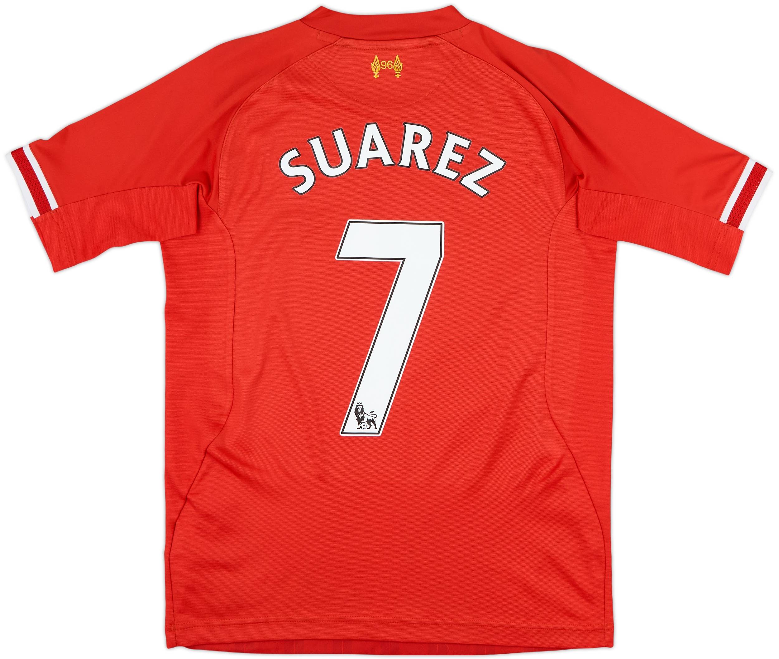 2013-14 Liverpool Home Shirt Suarez #7 - 8/10 - (XL.Boys)
