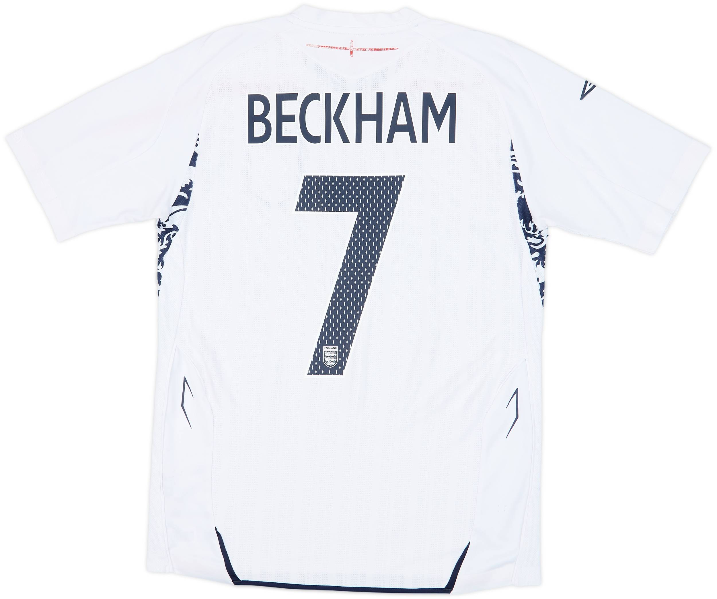ENGLAND BECKHAM 7　Tシャツ 2007-09 England Home Shirt Beckham #7 - 6/10 - (S)