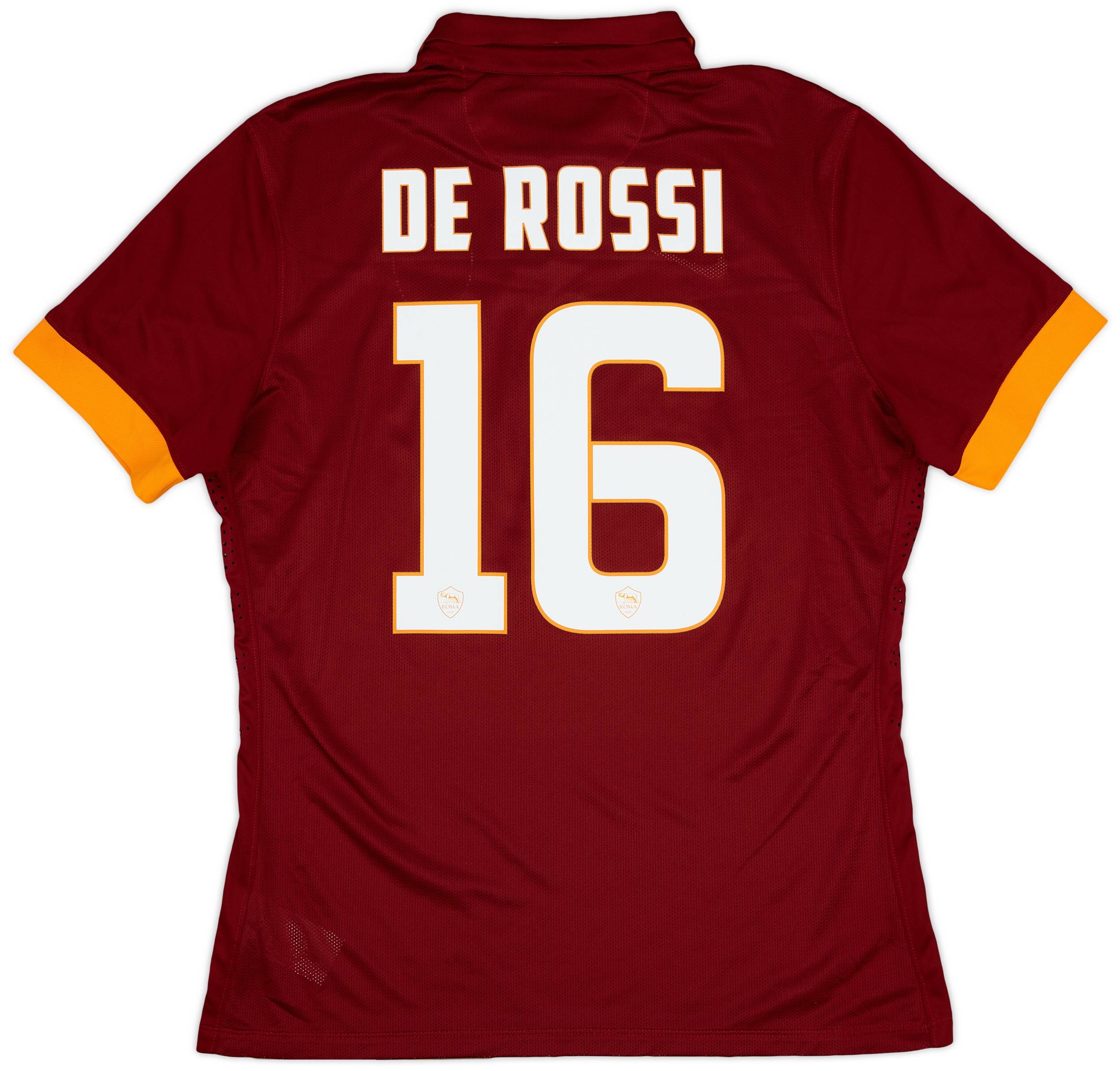 2014-15 Roma Authentic Home Shirt De Rossi #16 - 8/10 - (XL)