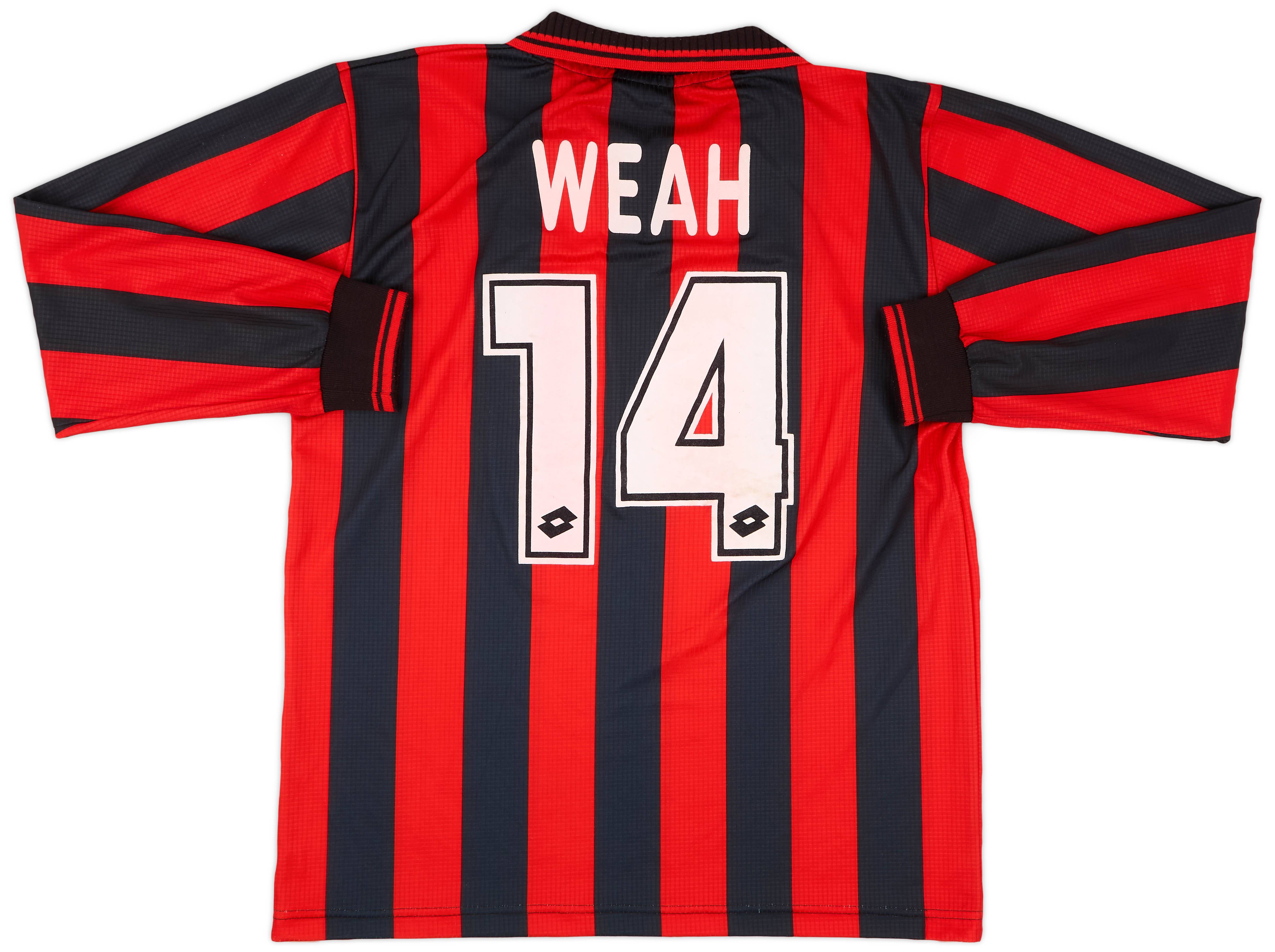1997-98 AC Milan Home L/S Shirt Weah #14 - 9/10 - (L)