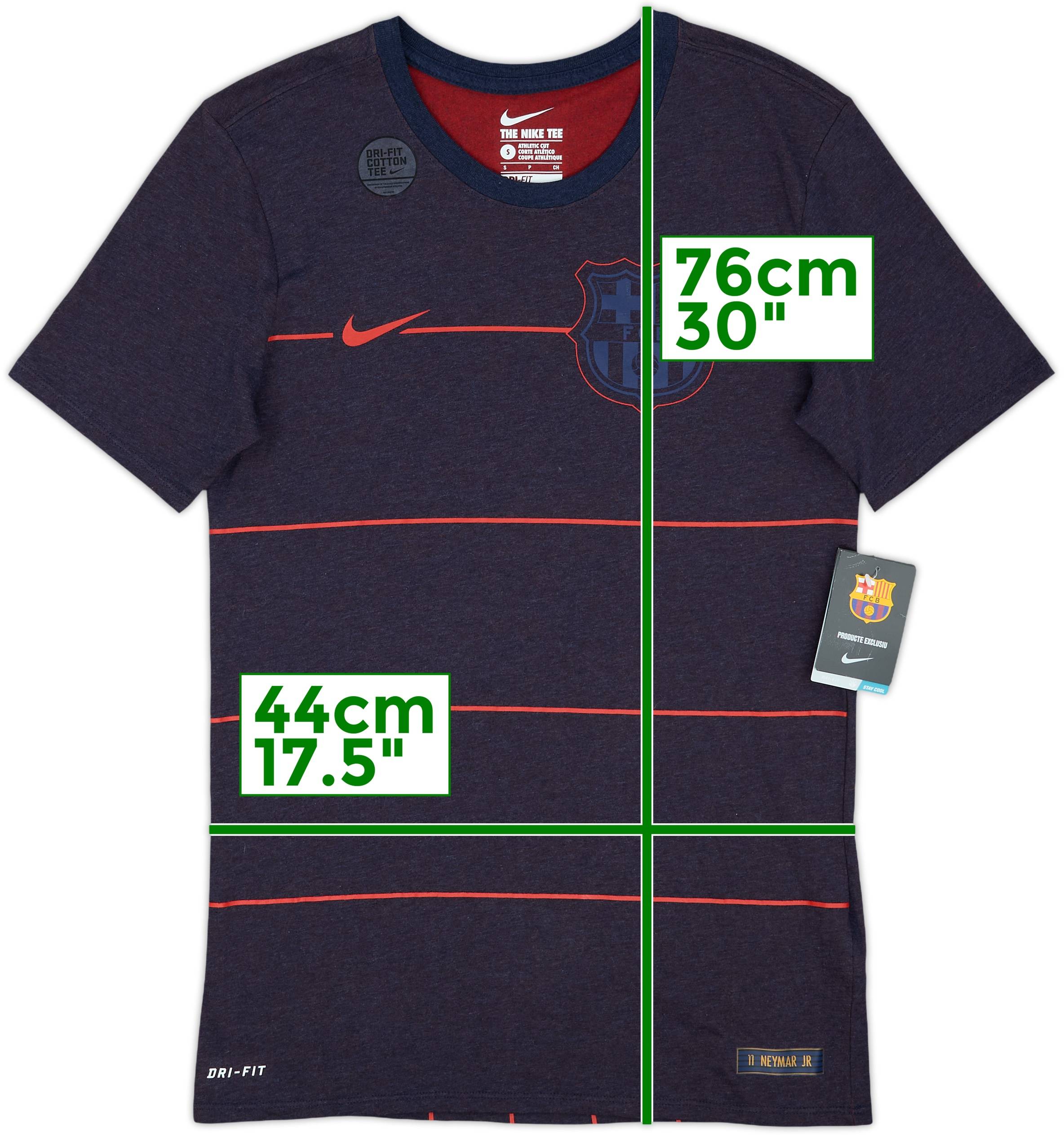 Nike FC Barcelona NEYMAR JR 11 DRI-FIT上下 2015-16 Barcelona Nike Tee Neymar Jr #11 (S)
