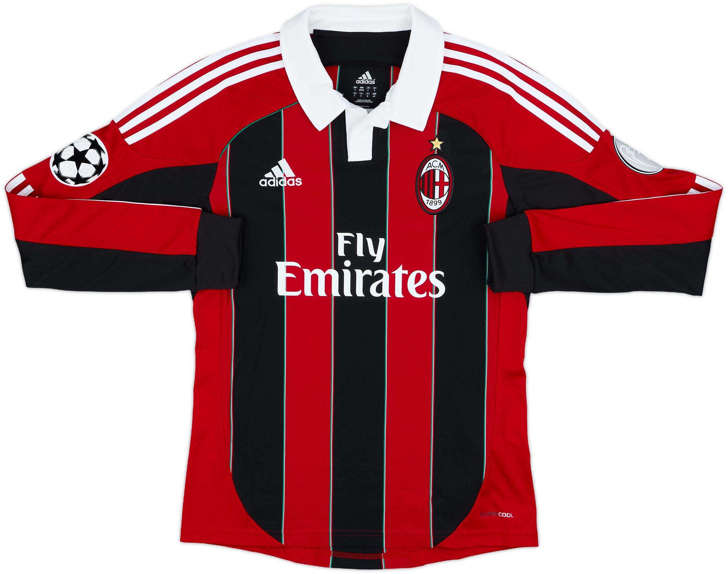 2012-13 AC Milan Home L/S Shirt Balotelli #45 - 7/10 - (S)