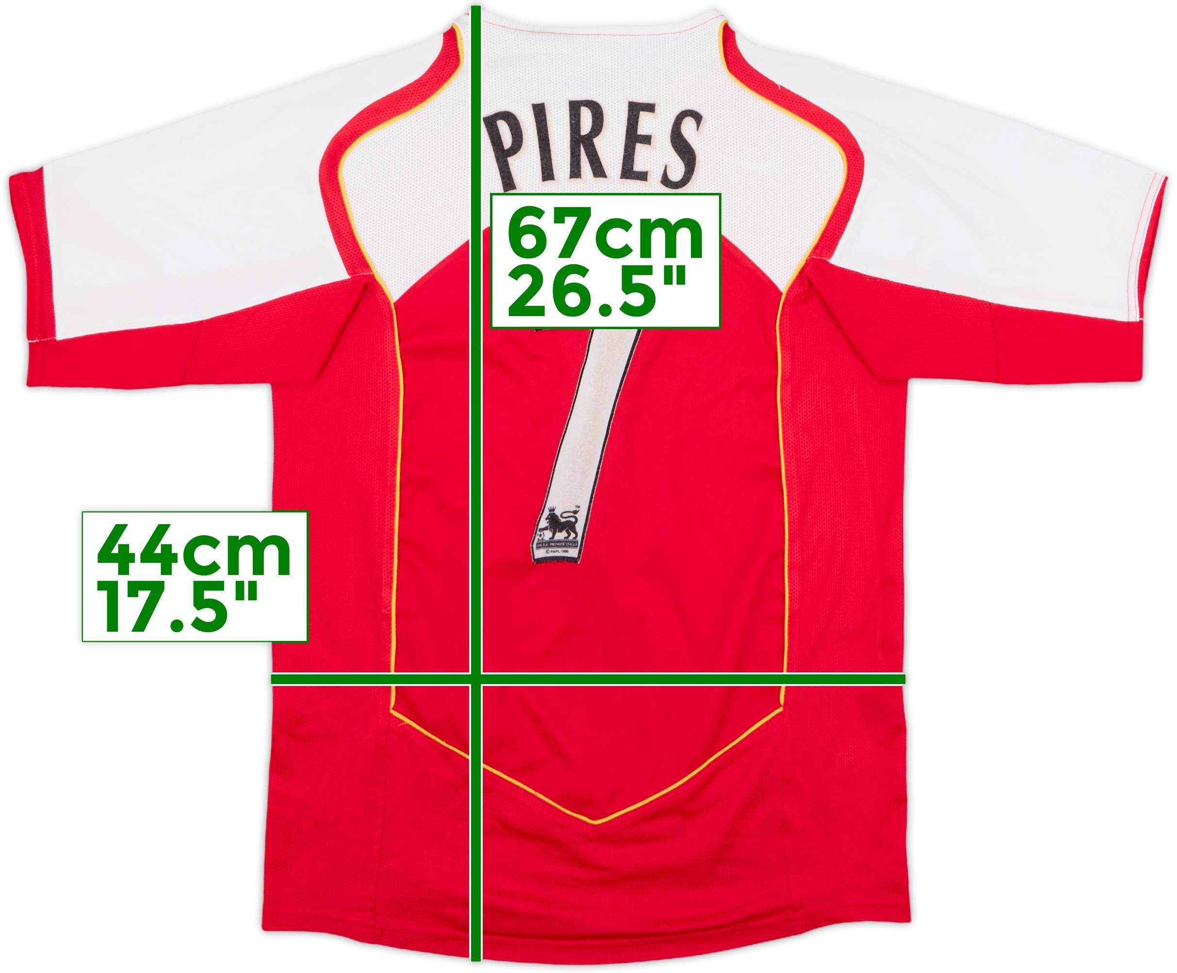 04-05　アーセナル Pires 2004-05 Premier League Arsenal Home Name Set #7 PIRES (Repro