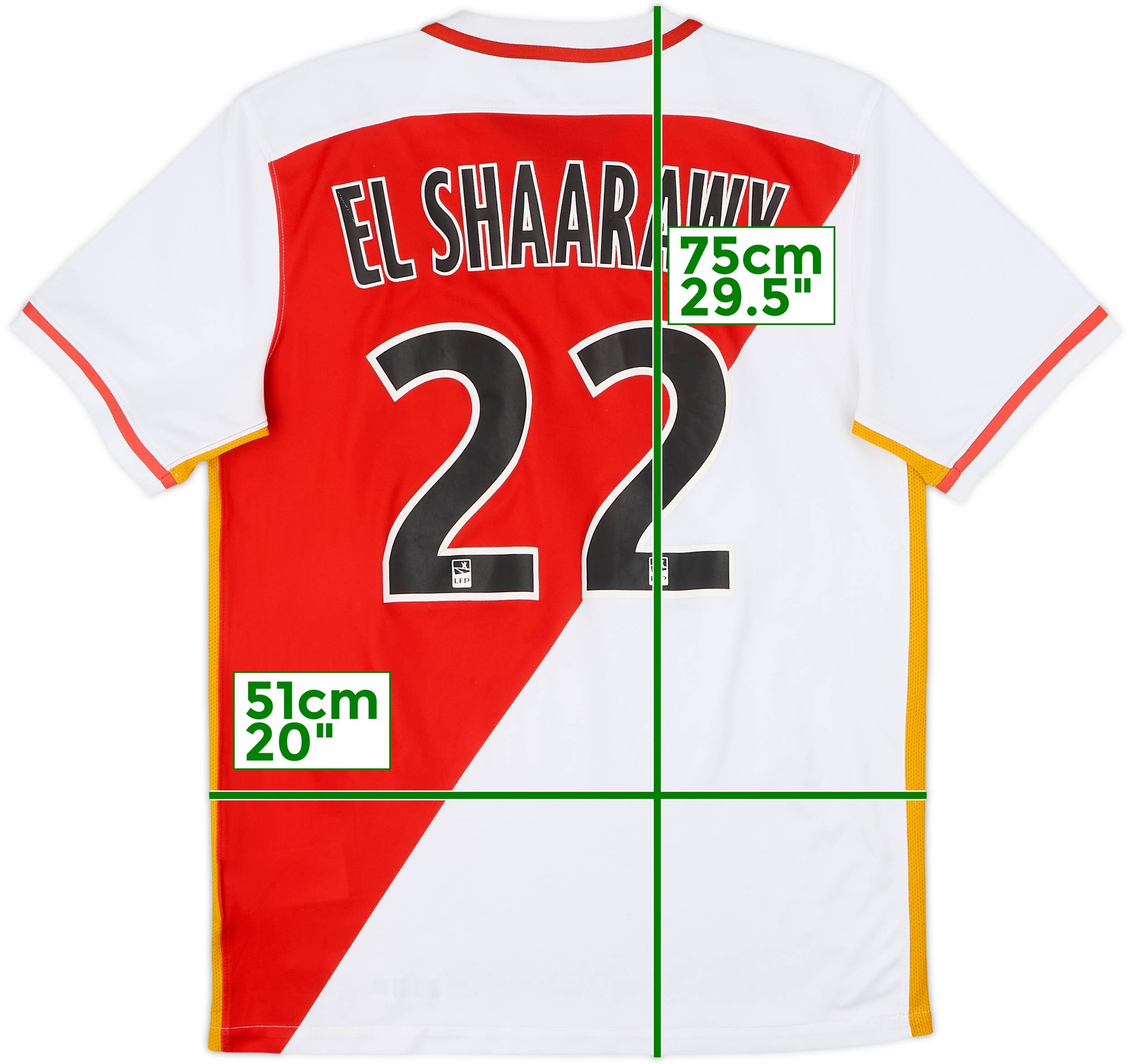 Camiseta de local del Monaco 2015-16 El Shaarawy #22 - 7/10 - (M)