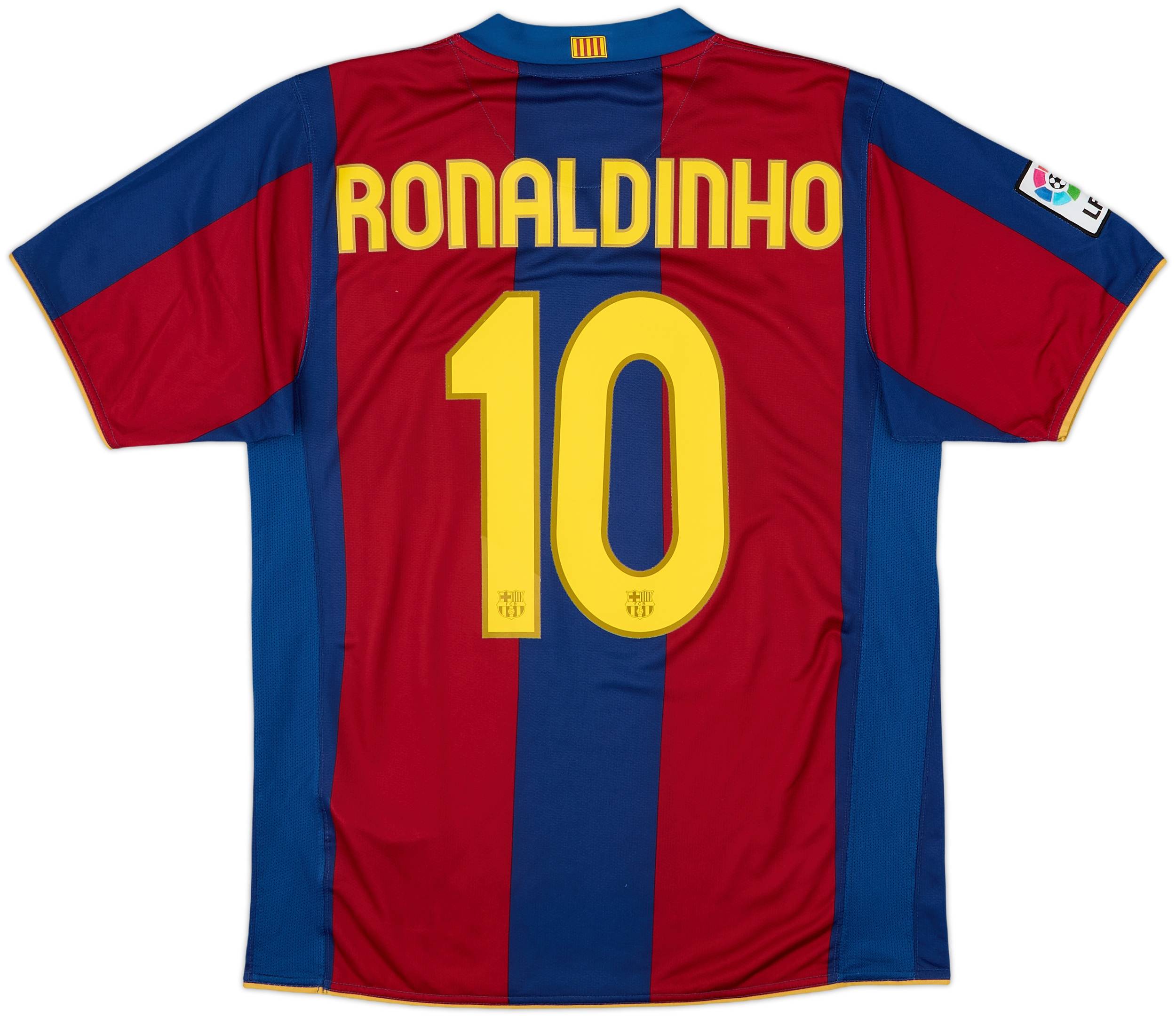 FC Barcelona RONALDINHO 10 シャツ 2007-08 Barcelona Home Shirt Ronaldinho #10 - 8/10 - (M)