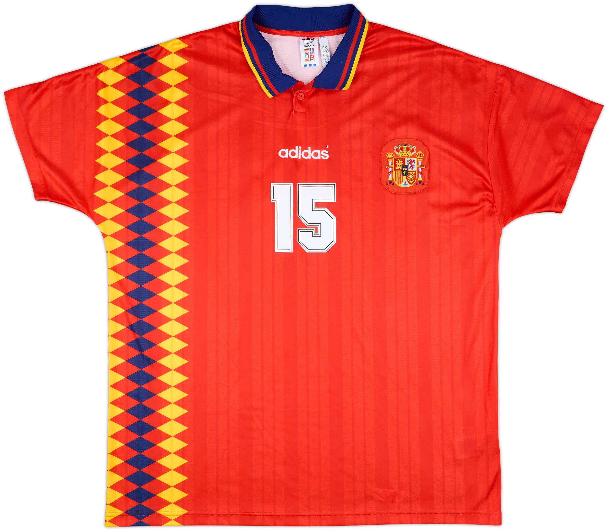 1994 Spain adidas Reissue Home Shirt #15 - 9/10 - (XXL)