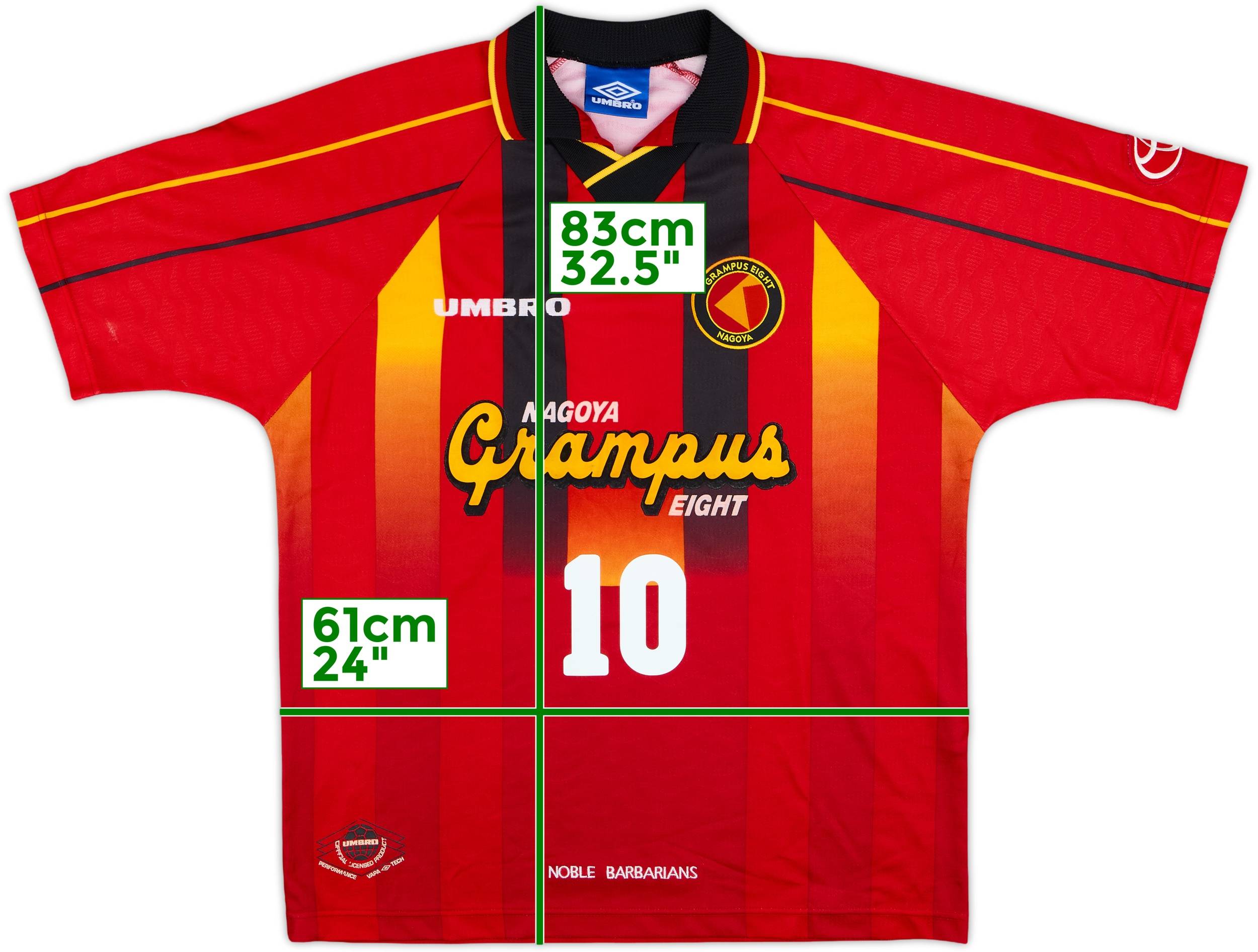 1996-98 Nagoya Grampus Eight Home Shirt #10 - 9/10 - (L)
