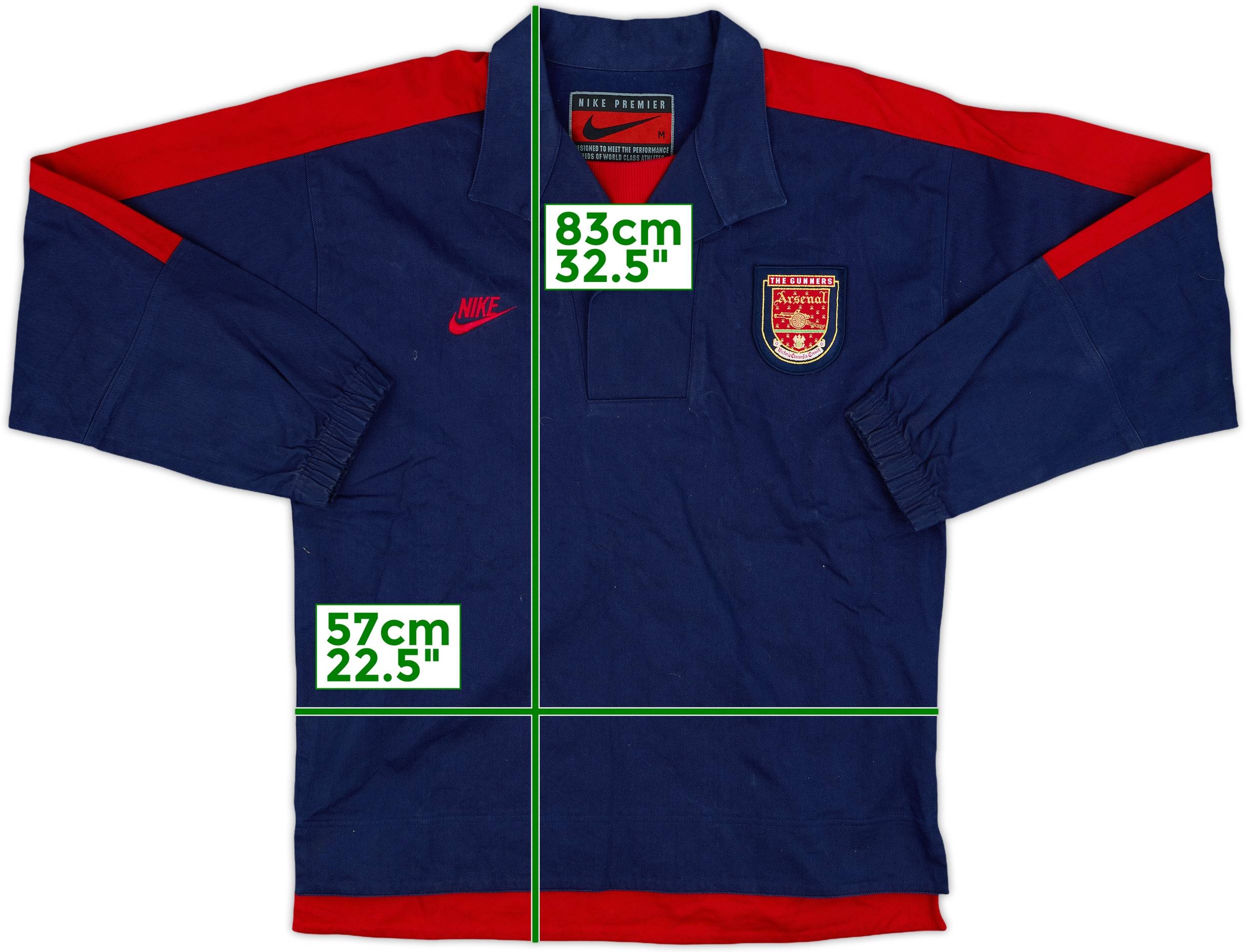 1994-96 Arsenal Nike Drill Top - 9/10 - (M)
