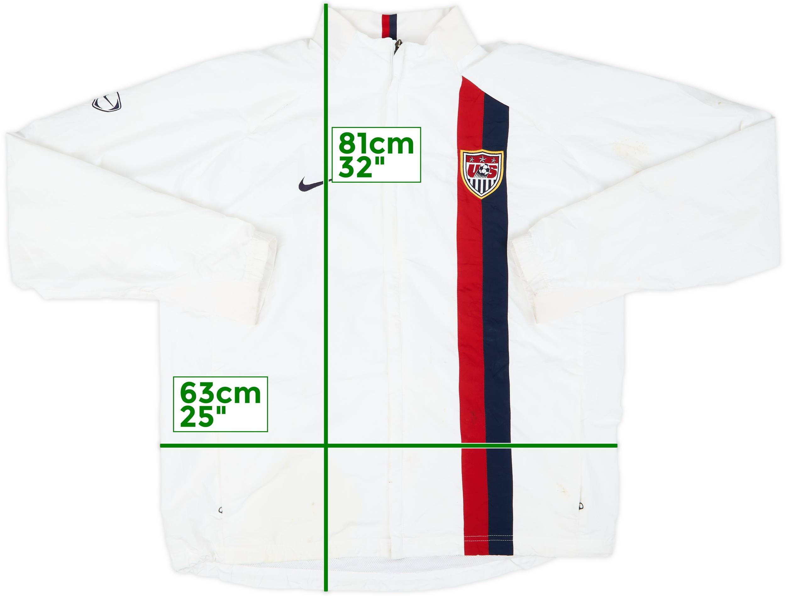 アメリカ代表　2006　ユニフォーム　長袖　XXL　NIKE　ナイキ　白　USA 2006-07 USA Nike Track Jacket - 8/10 - (XXL)
