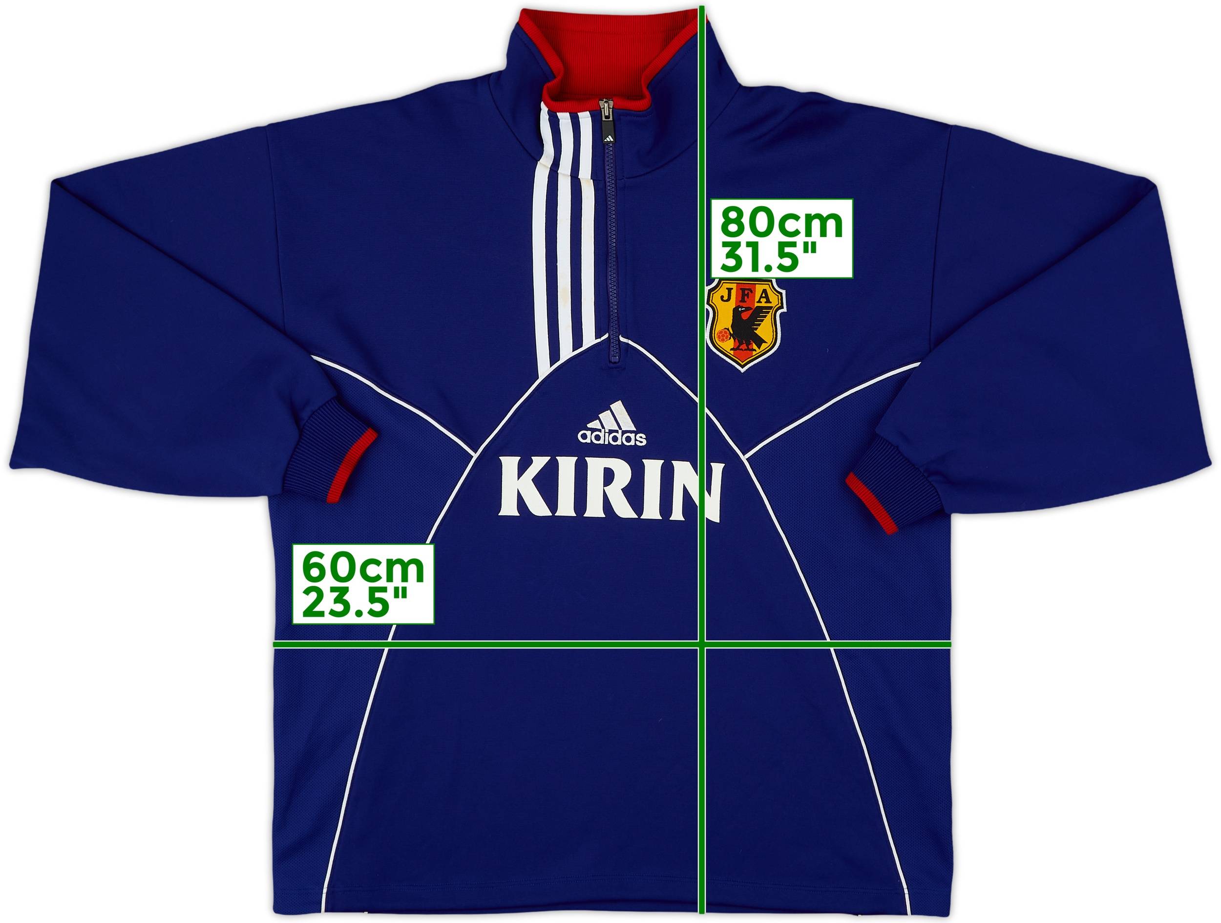 2000-01 Japan Player Issue adidas 1/4 Zip Drill Top - 9/10 - (L)