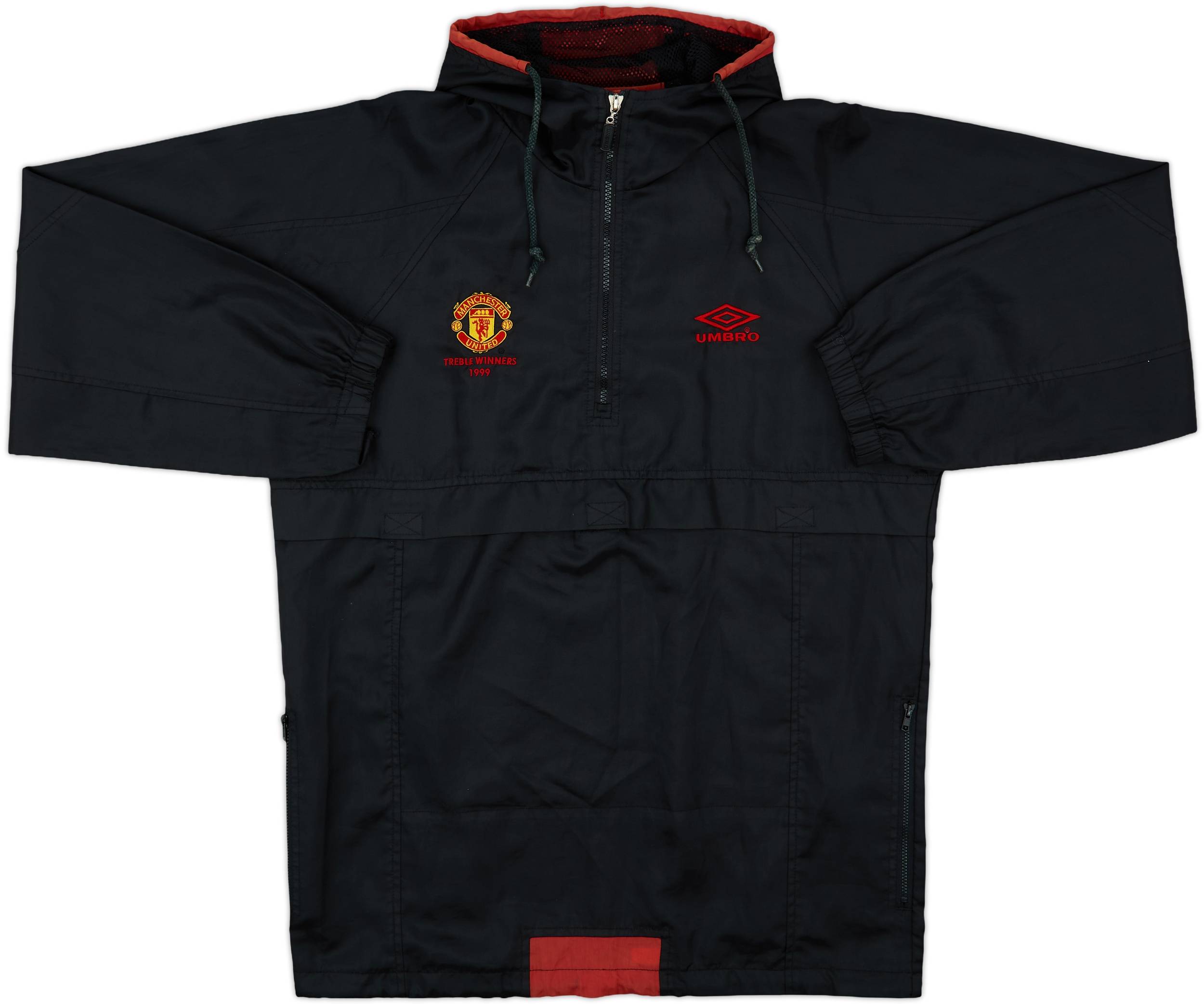 1999-00 Manchester United Umbro 'Treble Winners' 1/4 Zip Hooded