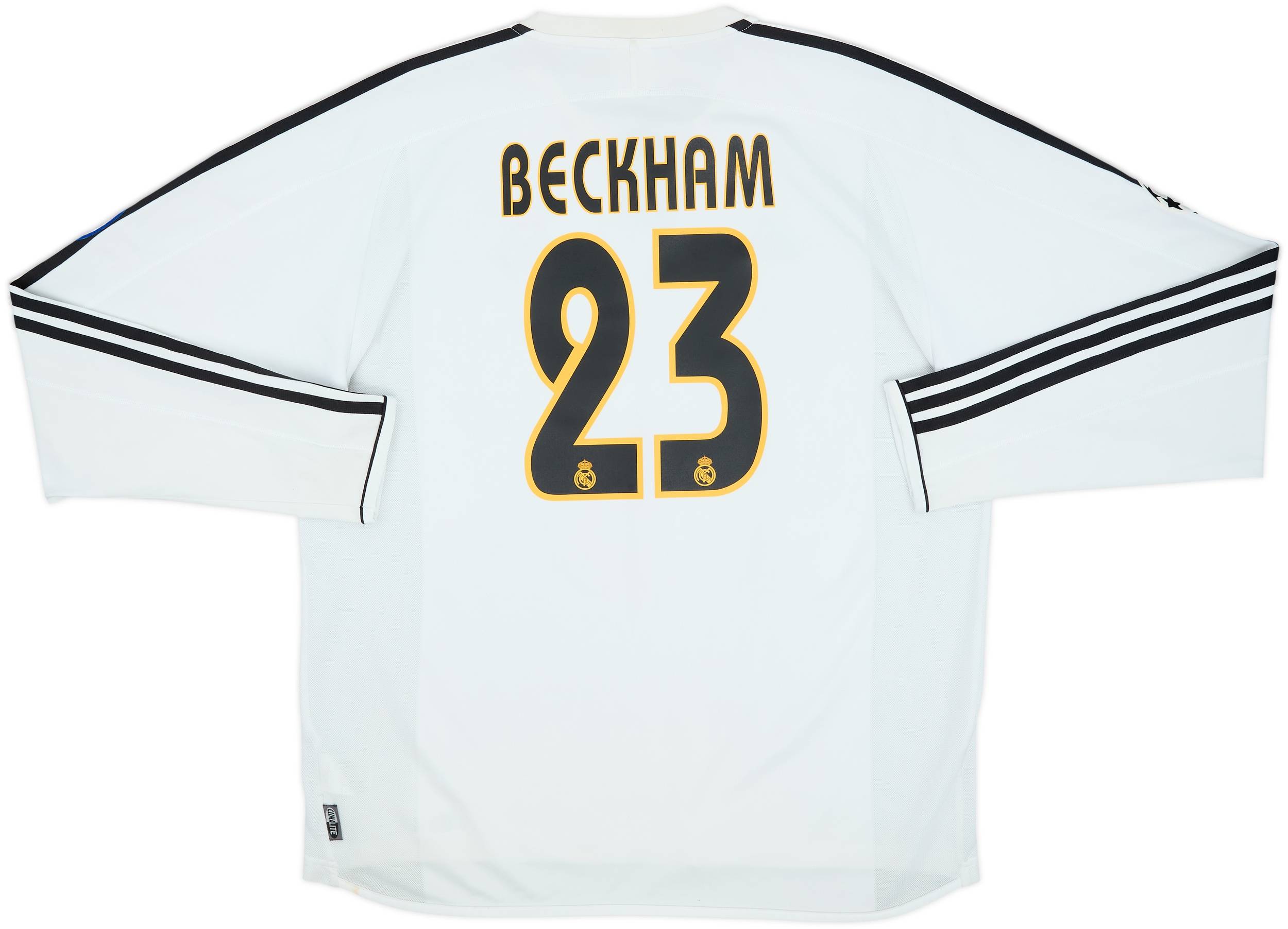 2003-04 Real Madrid Home L/S Shirt Beckham #23 - 6/10 - (XL)