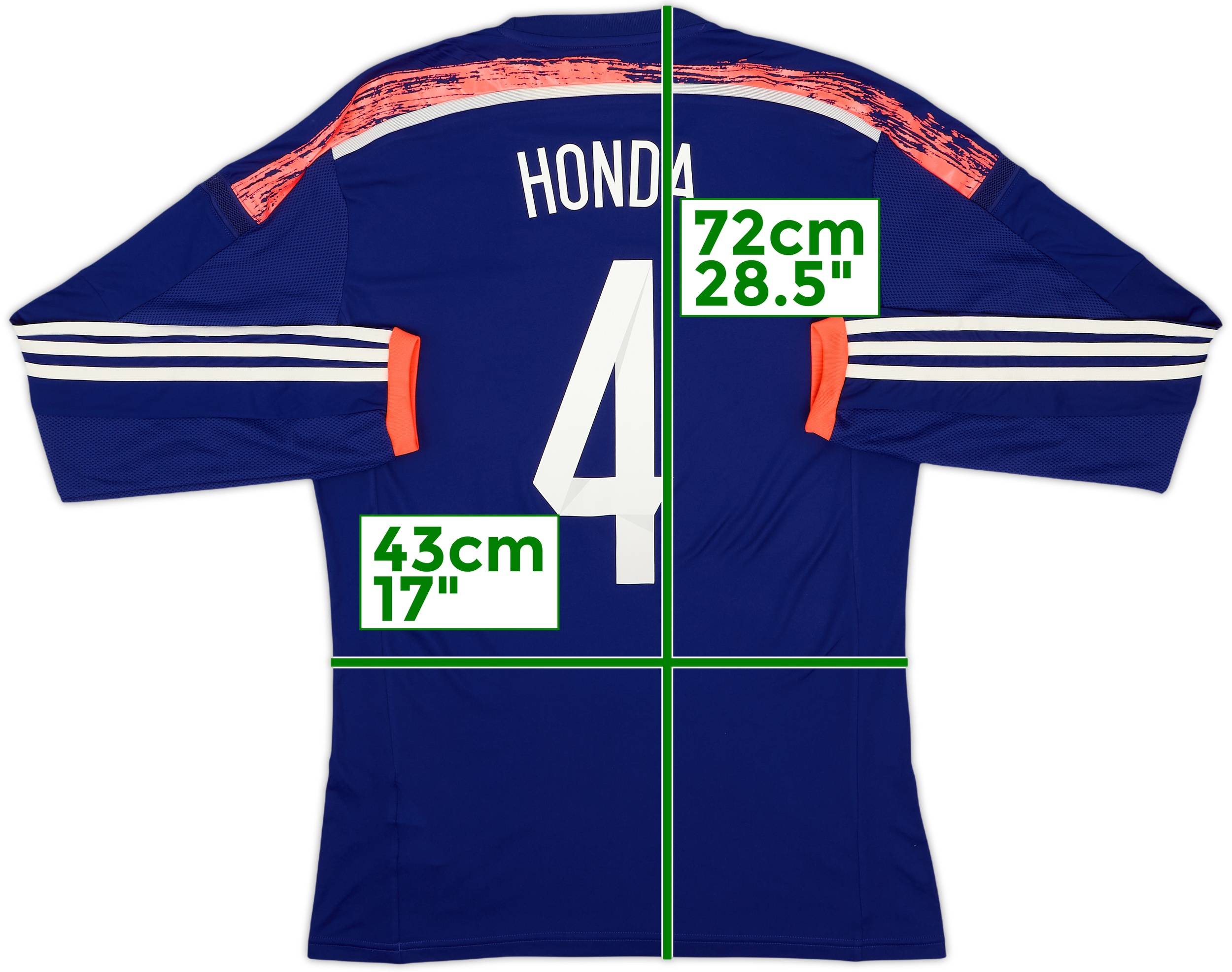 HONDA 新品　日本代表　サッカー　football L size 2013-15 Japan Authentic Home L/S Shirt Honda #4 - 9/10 - (M)